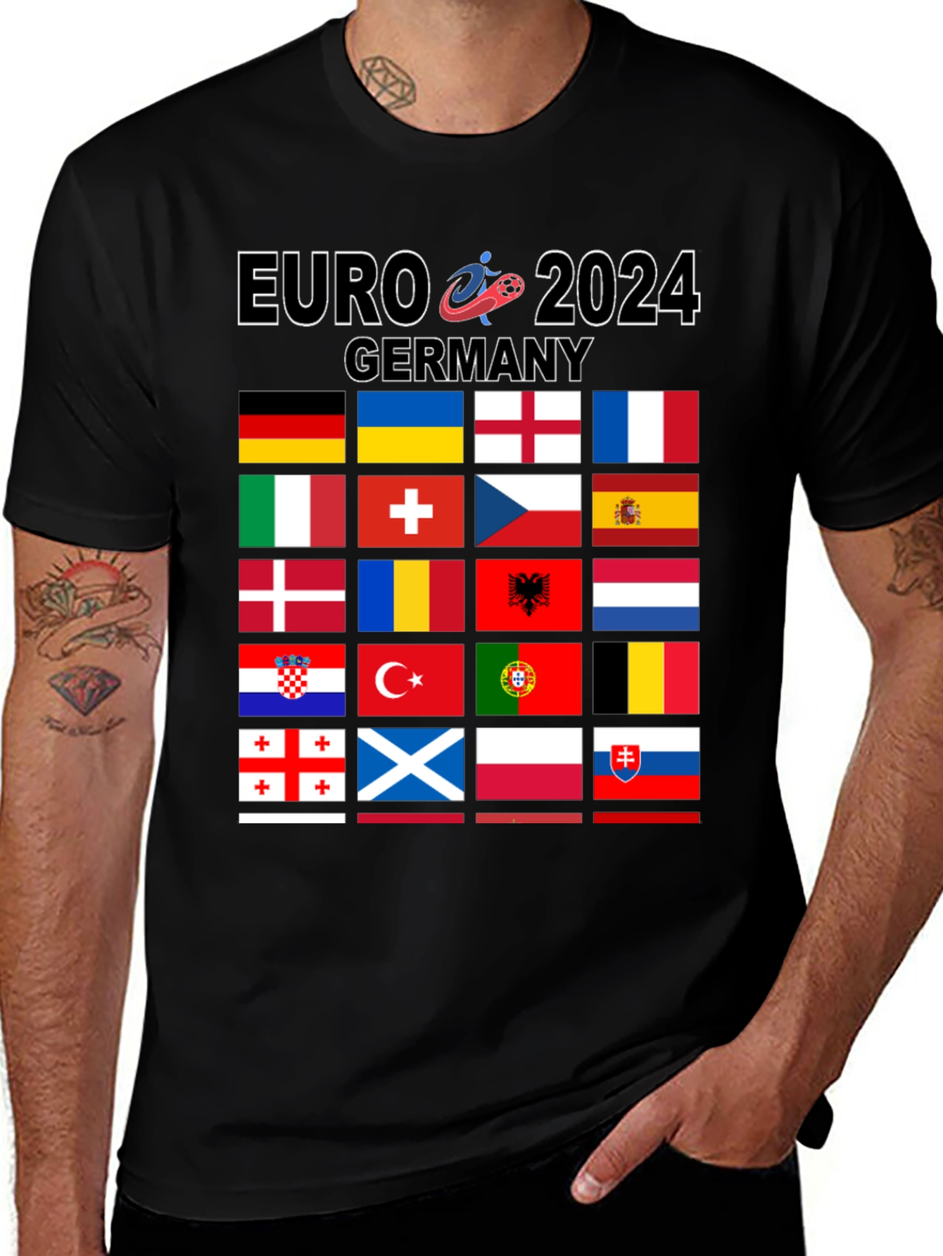 Euro 2024 Germany Flags Graphic T-Shirt