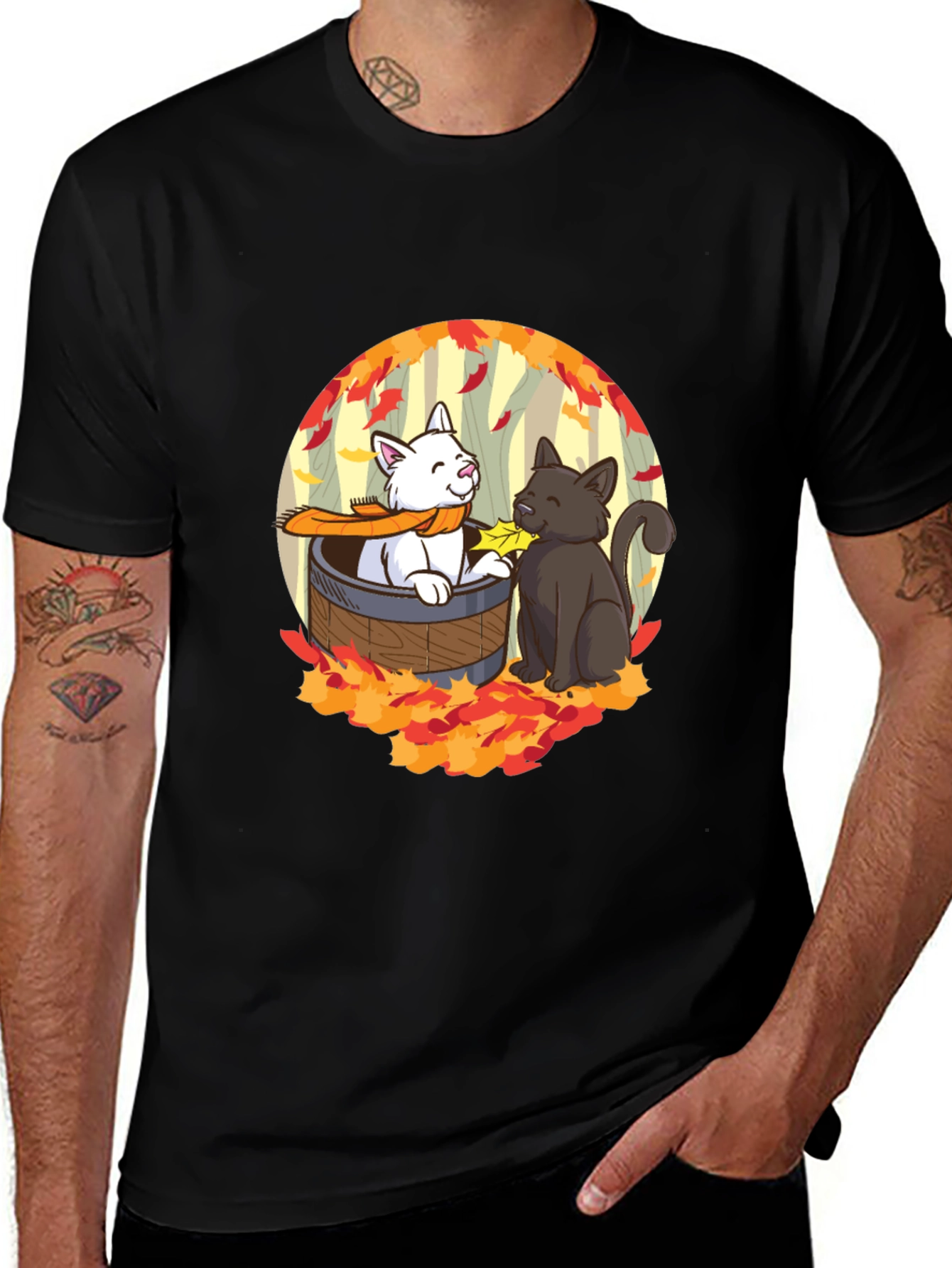 Variant 10 of Autumn Cats T-Shirt - Cute Fall Design