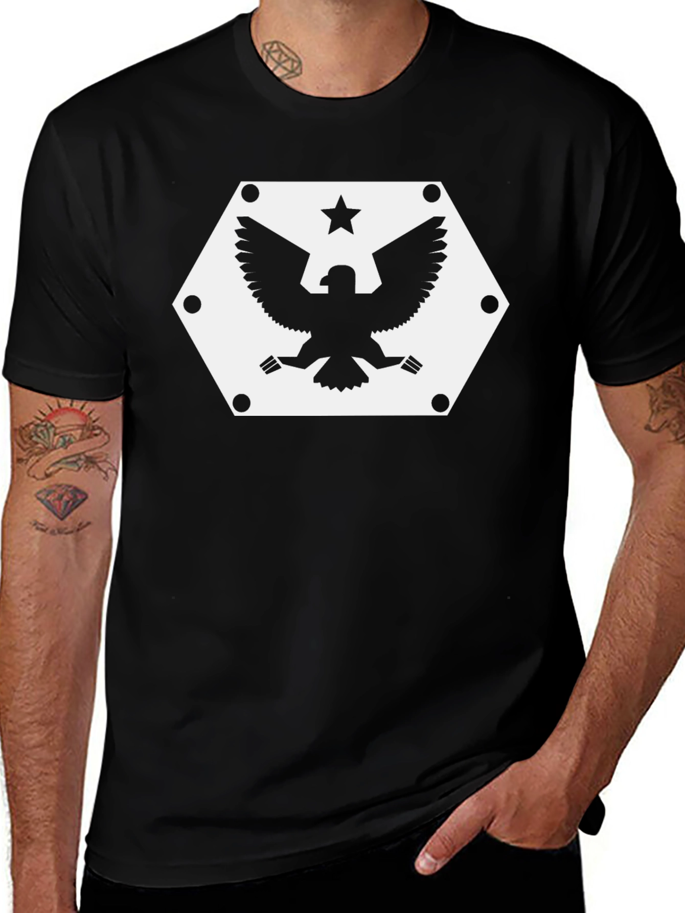 Variant 16 of Eagle Star Graphic Tee - Black T-Shirt