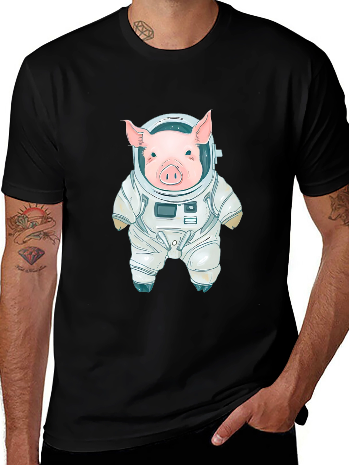 Variant 26 of Pig Astronaut T-Shirt - Space Adventure