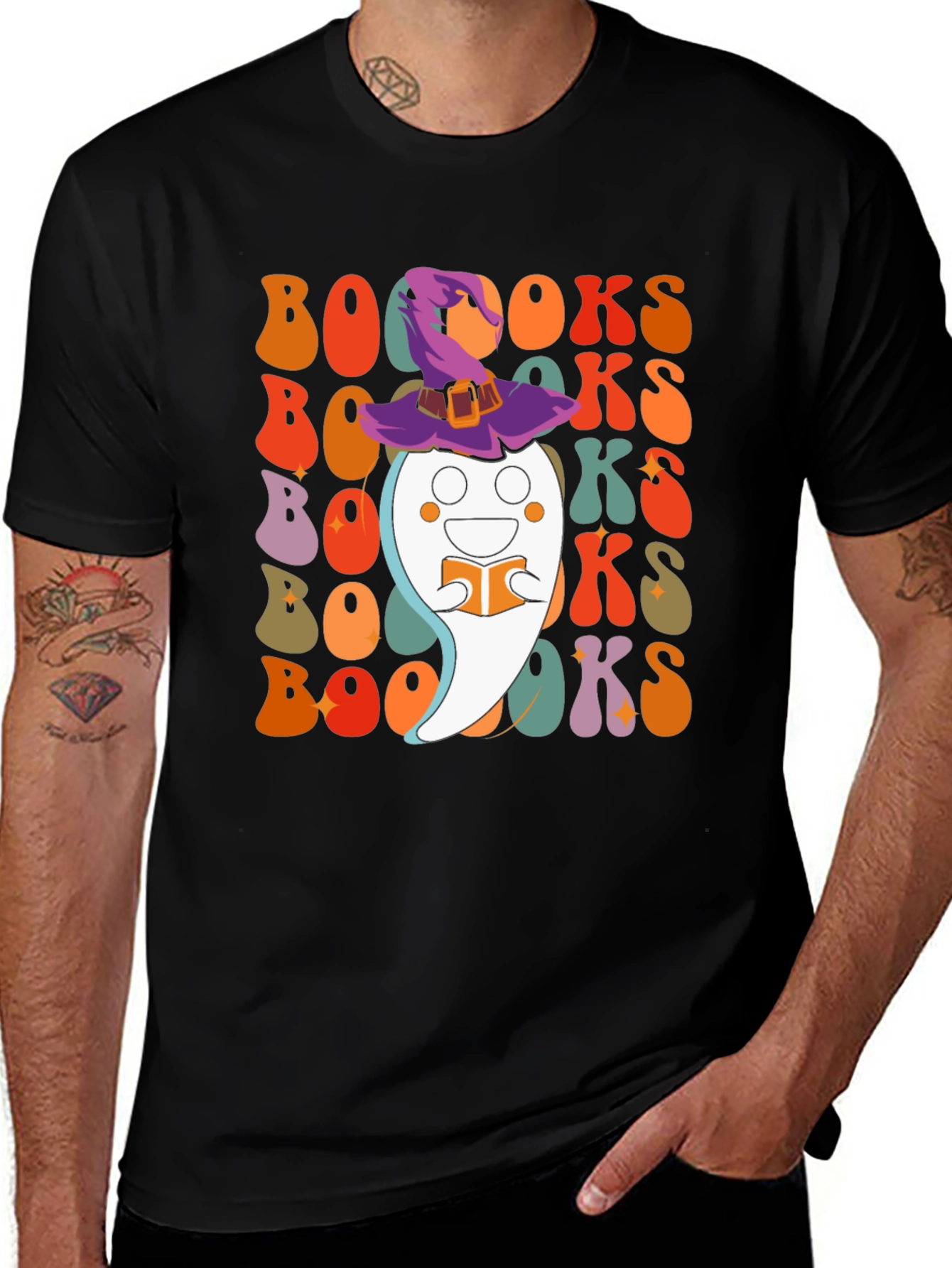 Boo Books T-Shirt Halloween Ghost Reading Shirt