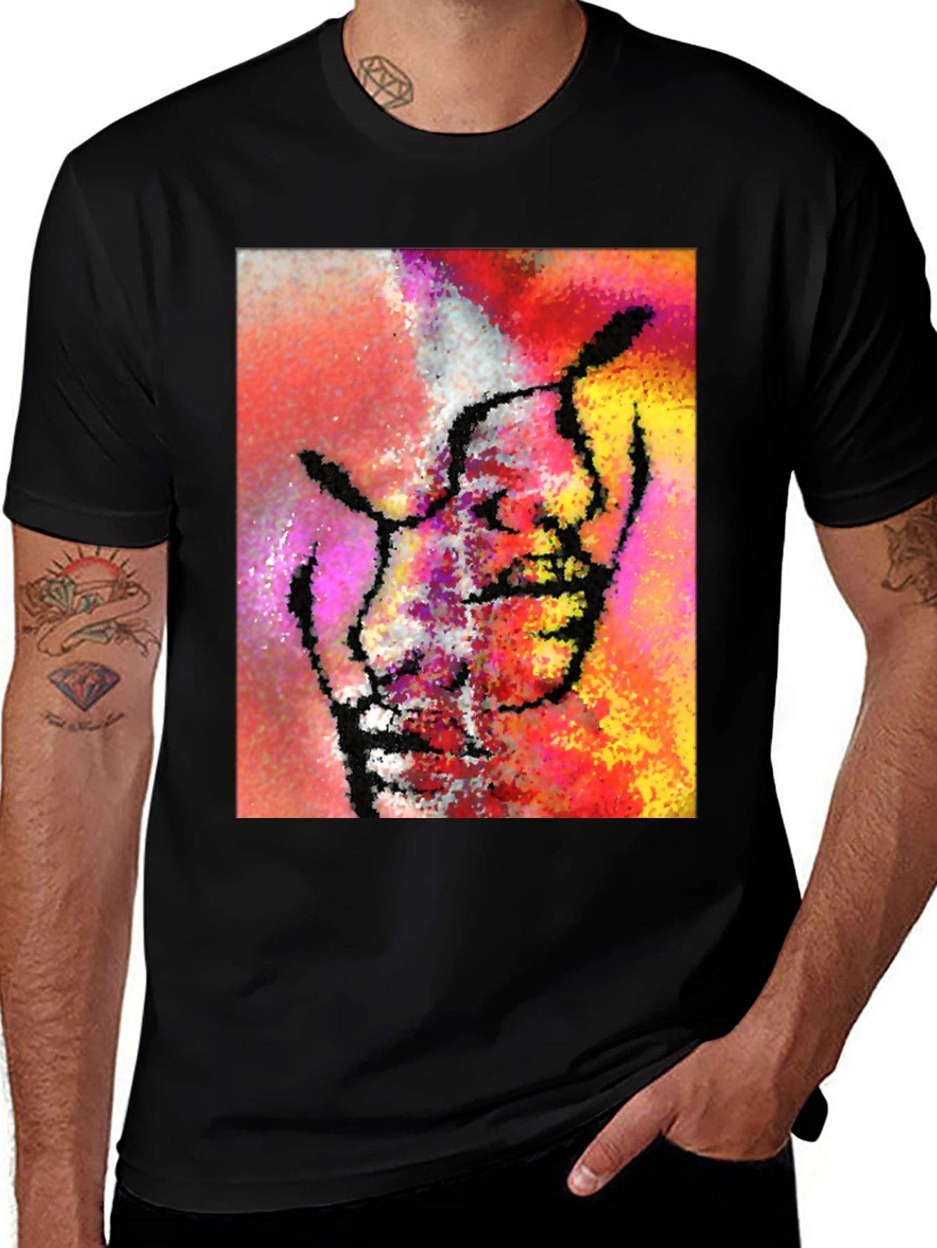Variant 19 of Abstract Face Graphic Tee - Modern Art Shirt