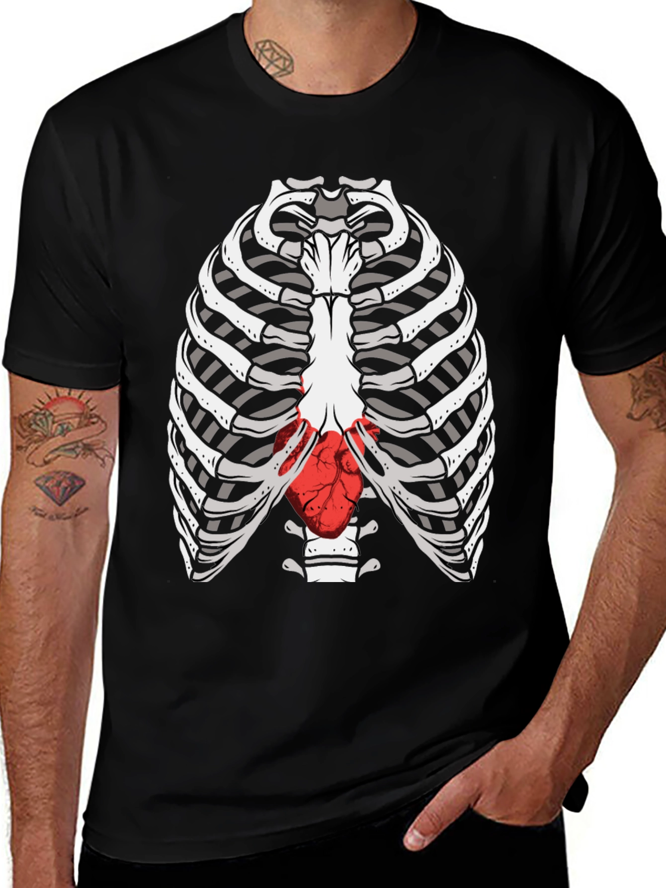 Variant 25 of Rib Cage Heart Graphic Tee