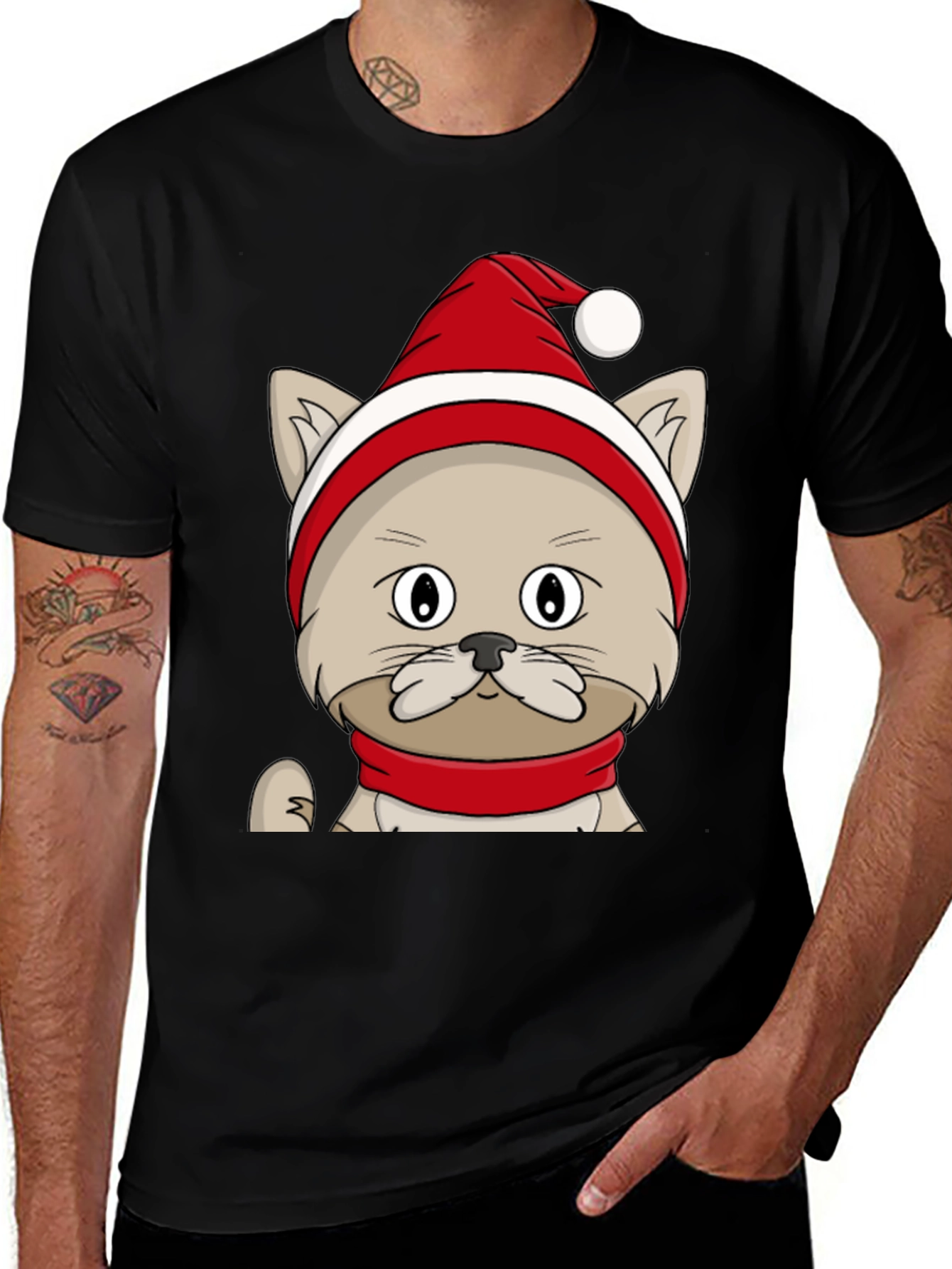Variant 9 of Festive Cat Tee - Holiday Cheer