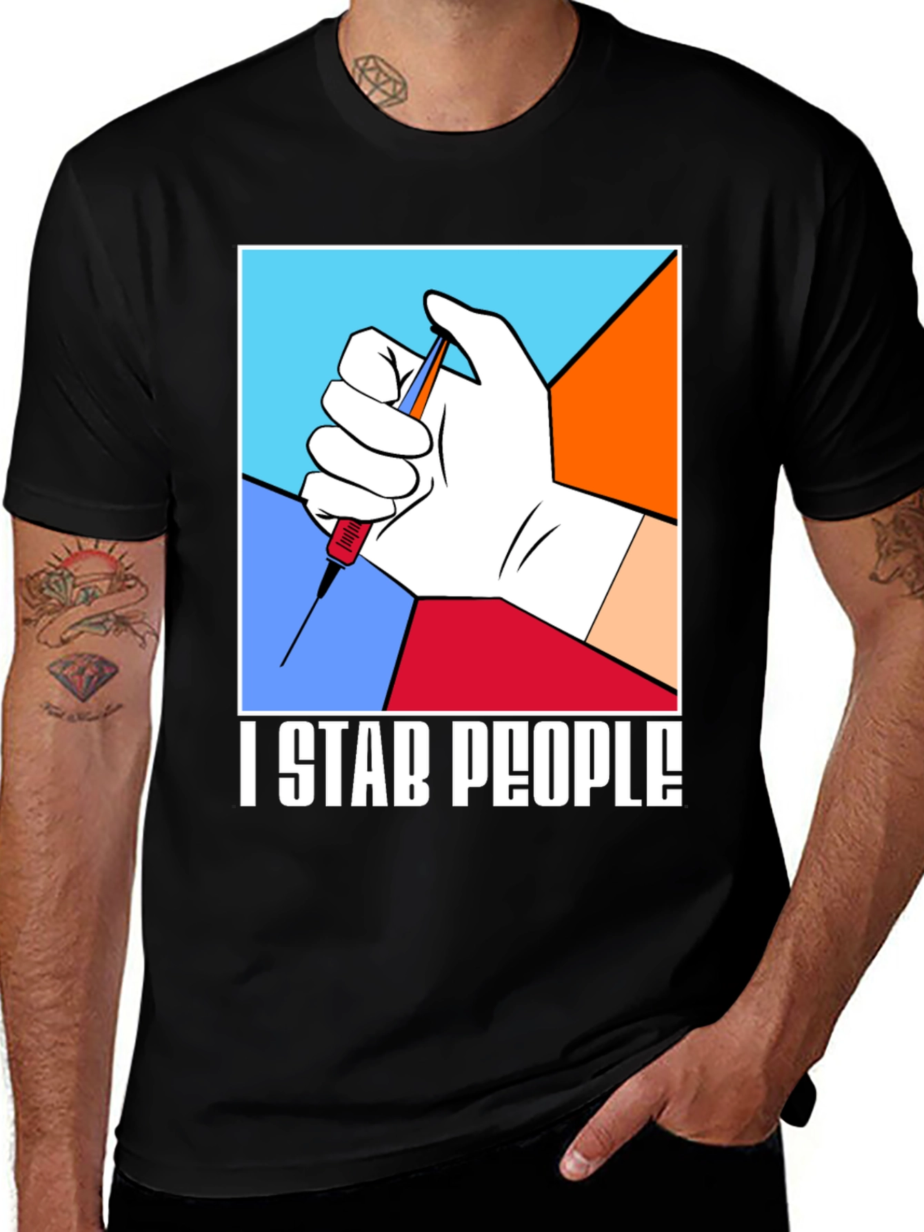 Variant 16 of I Stab People T-Shirt - Funny Vaccine Tee