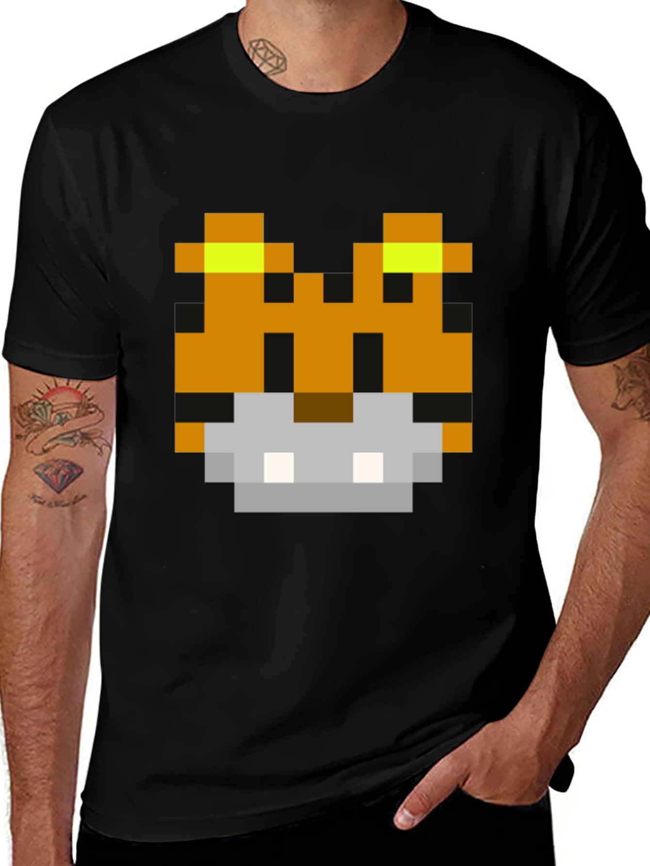 Variant 27 of Pixel Tiger Graphic T-Shirt - Retro Gaming Style