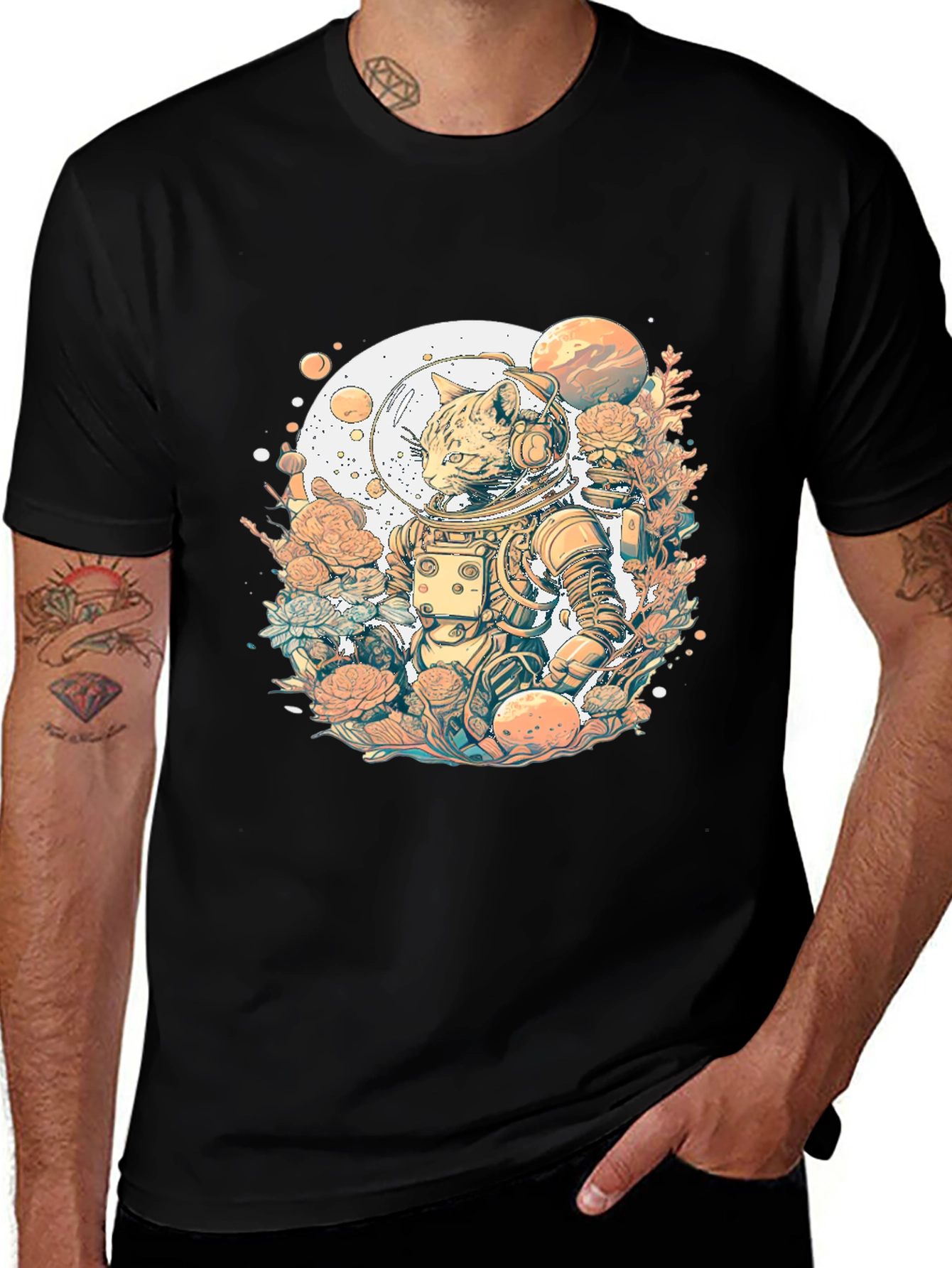 Variant 25 of Astronaut Cat T-Shirt - Unique Graphic Tee