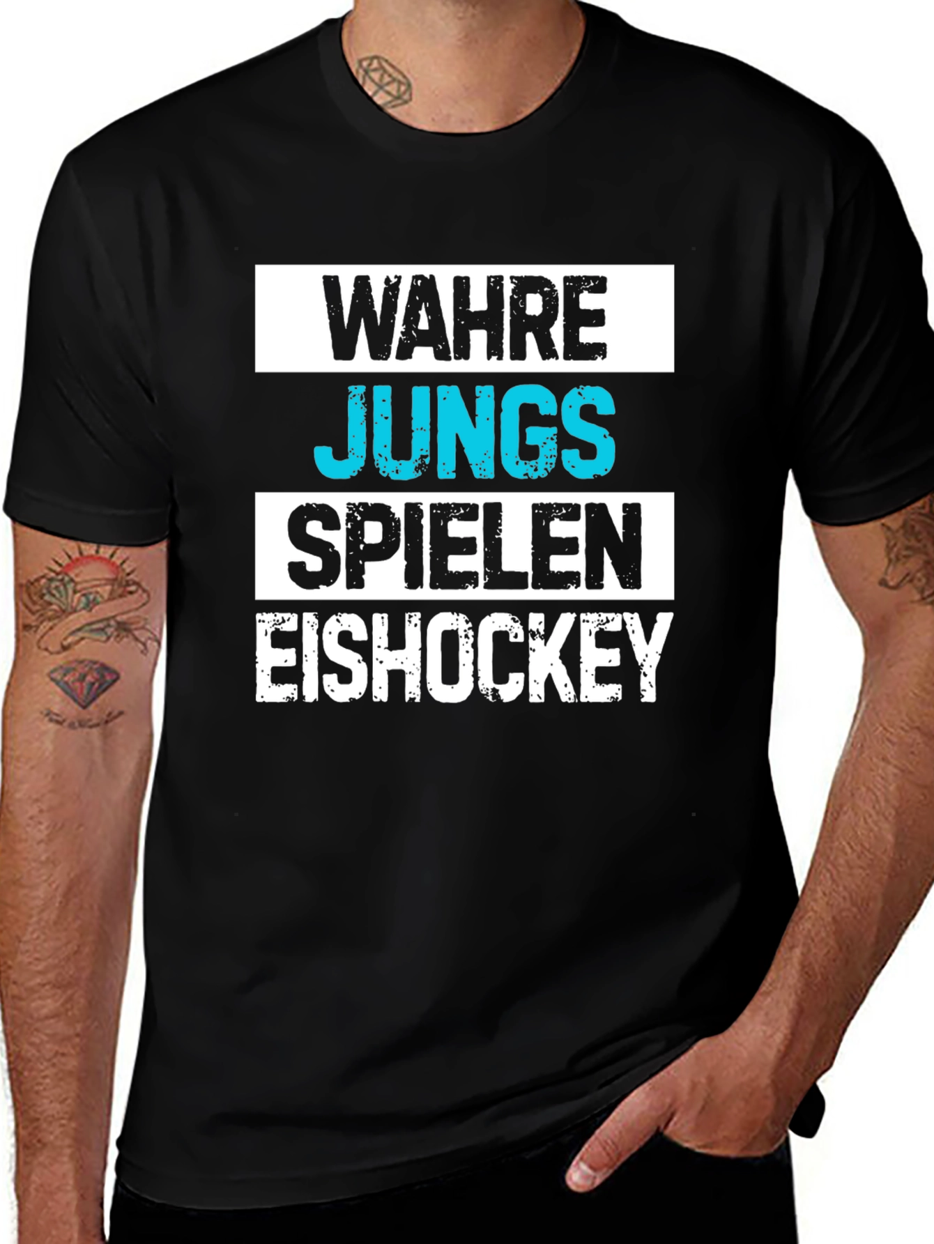 Variant 11 of Wahre Jungs Spielen Eishockey Black T-Shirt