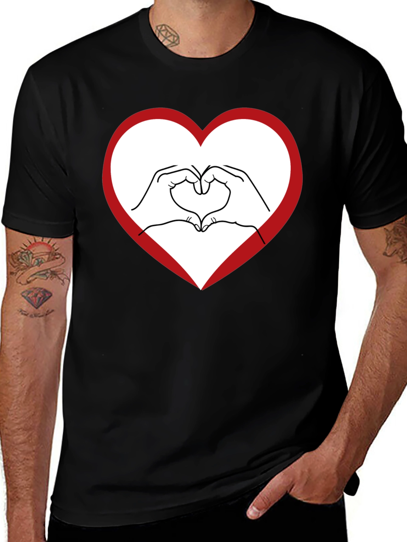 Variant 14 of Heart Hands Graphic Tee - Express Your Love