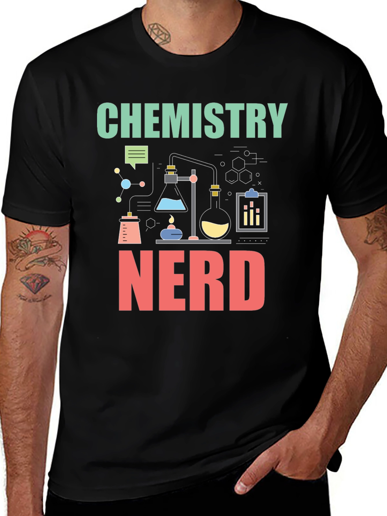 Black Chemistry Nerd Graphic Tee main image