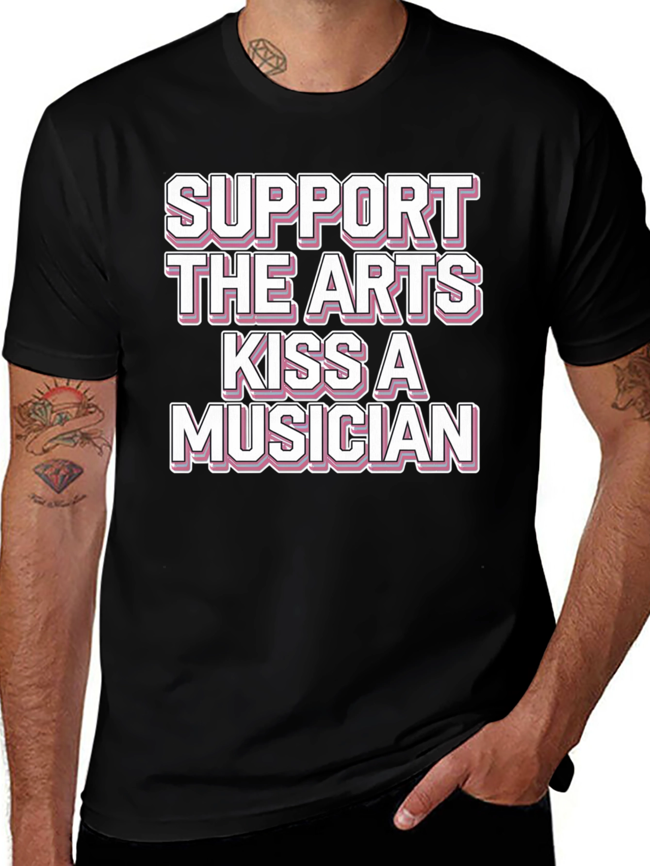 Variant 23 of Support the Arts Kiss a Musician Graphic T-Shirt