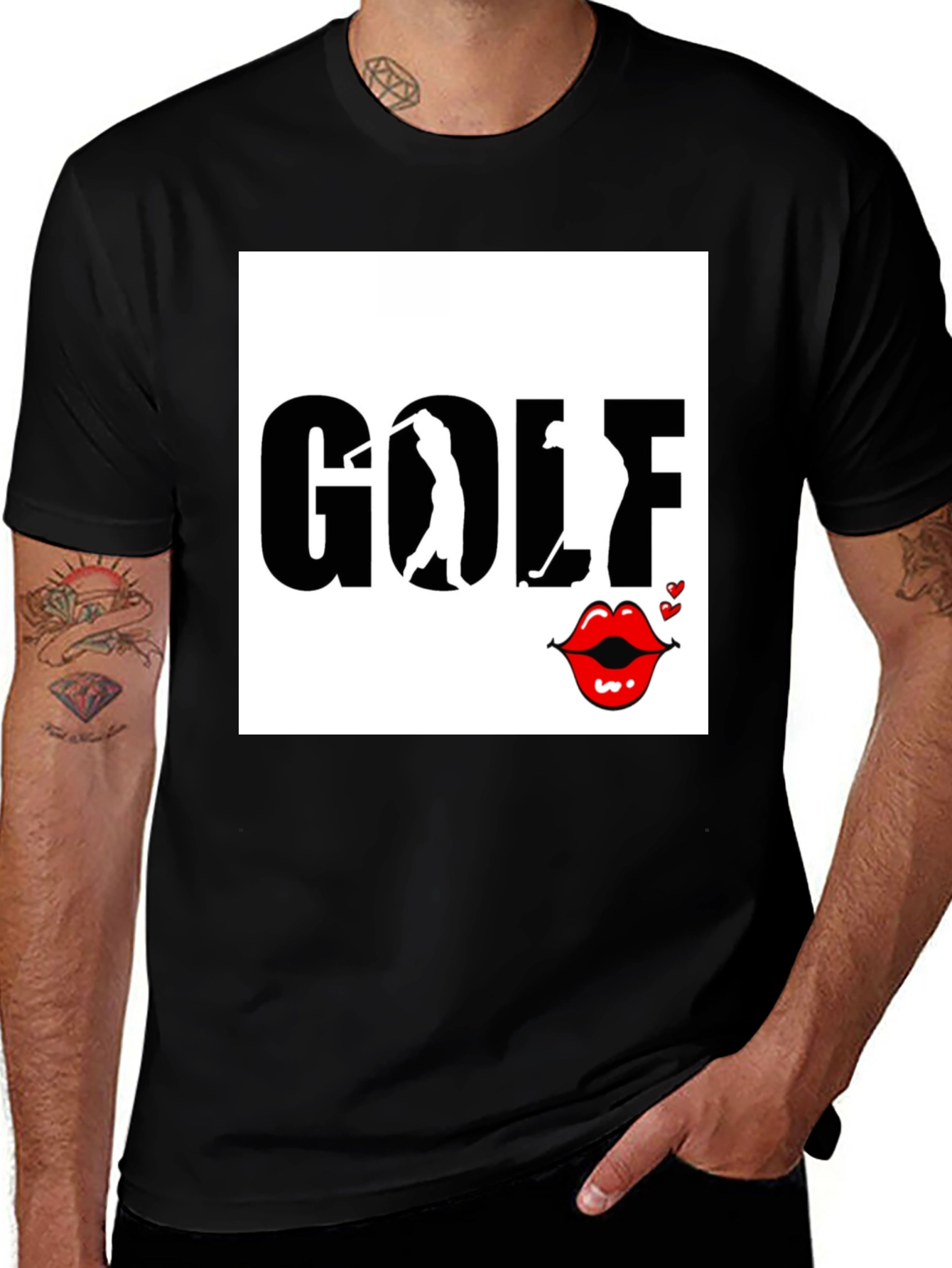 Variant 5 of Golf and Lips Graphic Tee - Trendy Golfer Gift