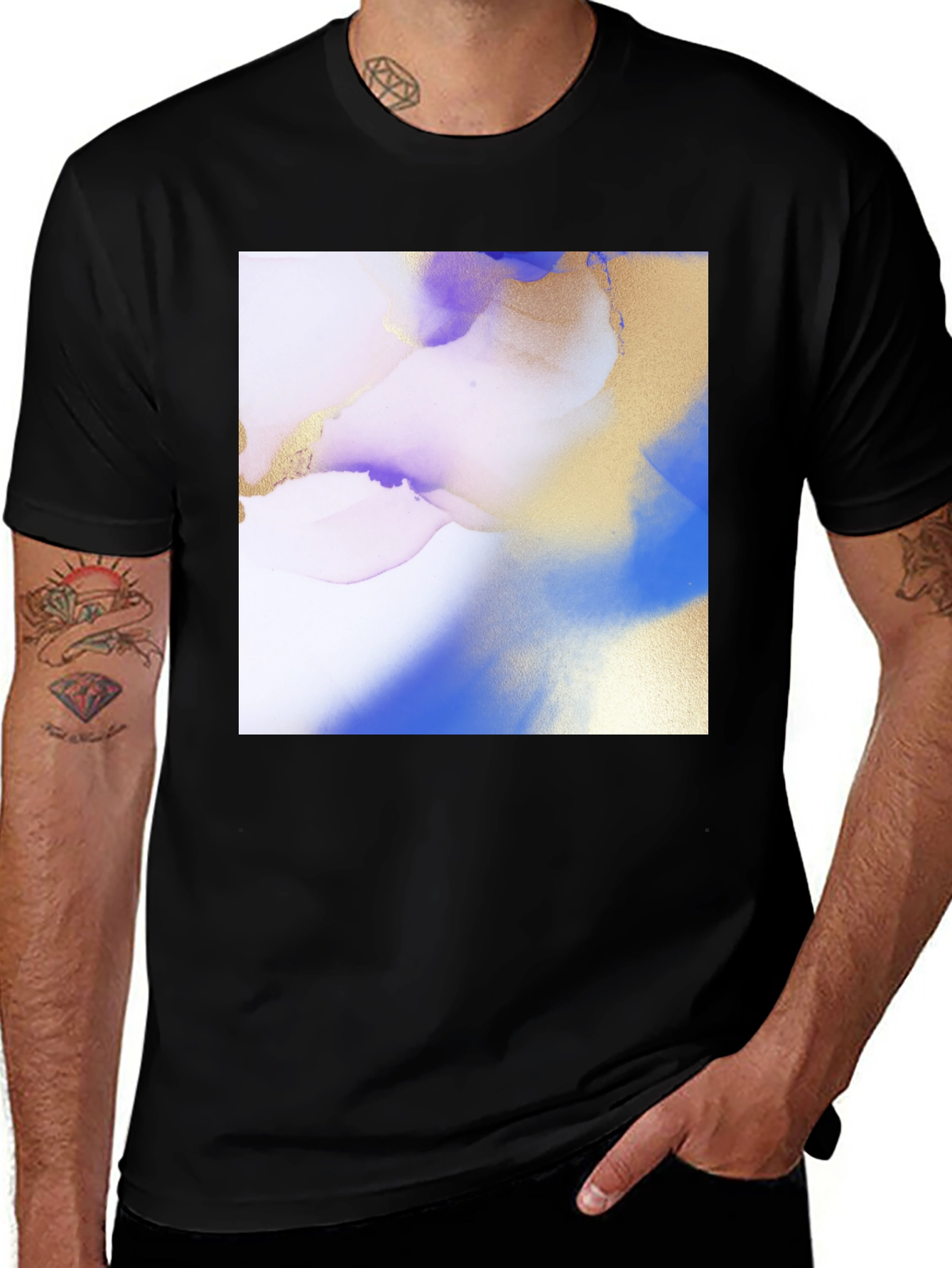Variant 4 of Abstract Art Print Black T-Shirt