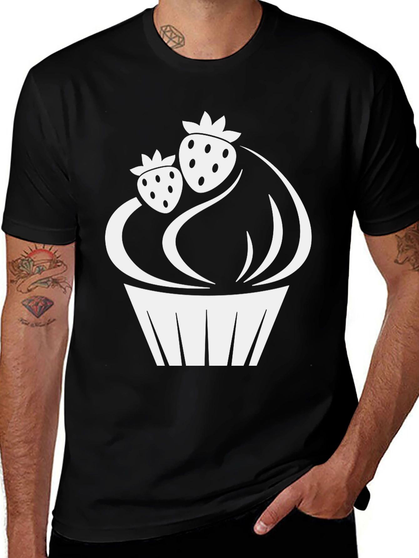 Variant 17 of Strawberry Cupcake T-Shirt - Sweet Design