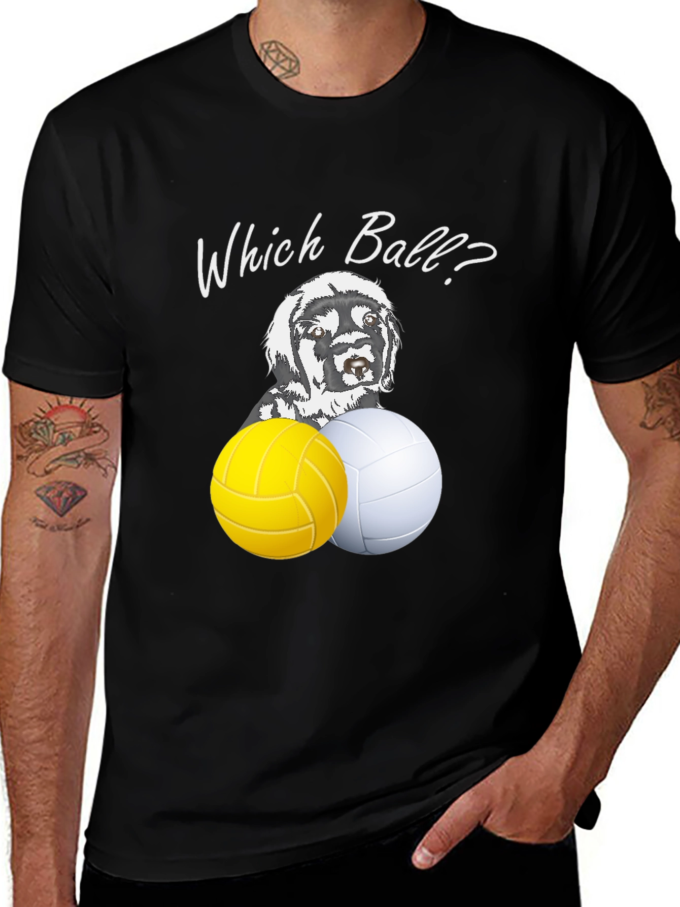 Variant 15 of Which Ball? Dog & Volleyball Graphic Tee