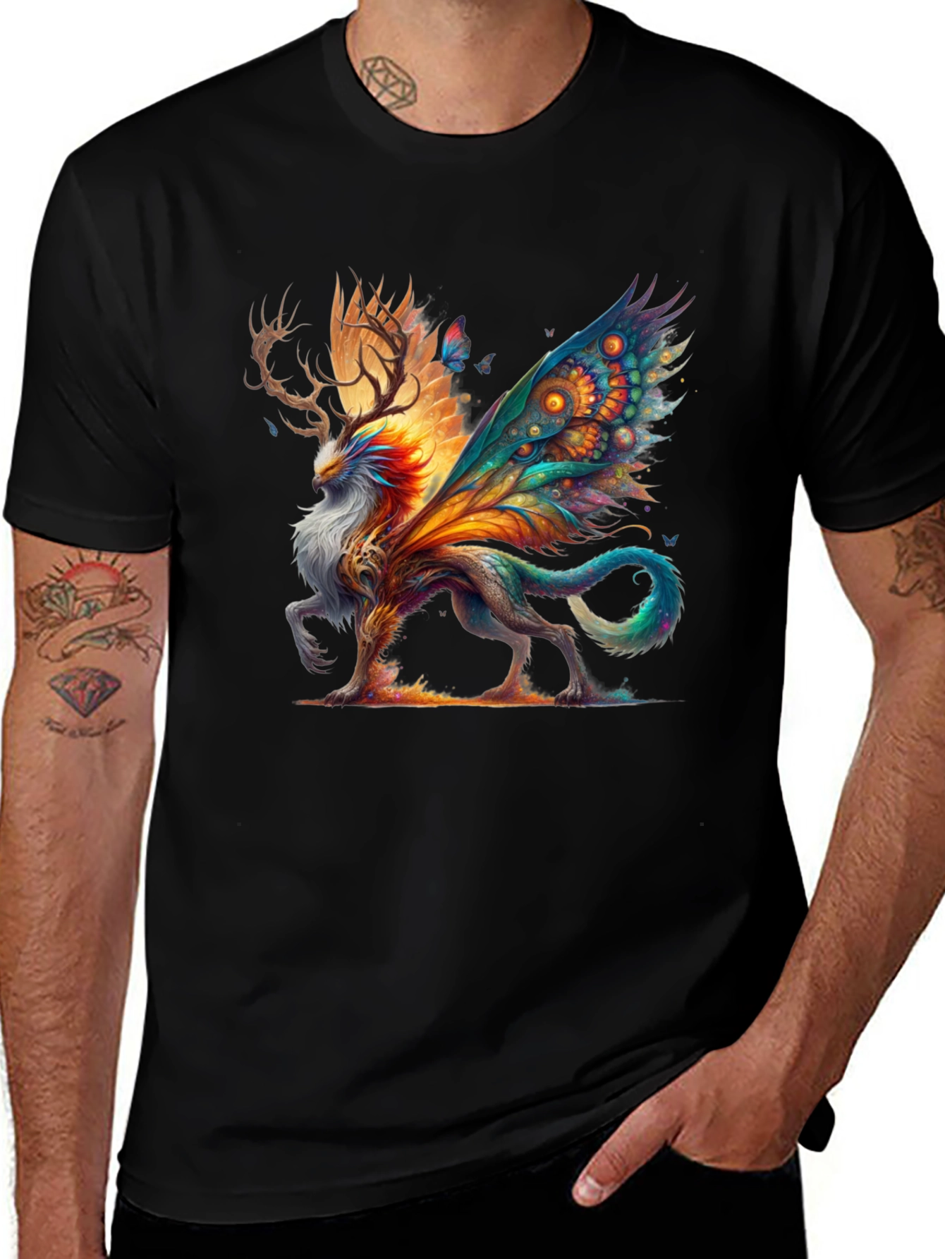 Variant 23 of Fantasy Creature Graphic Tee - Black