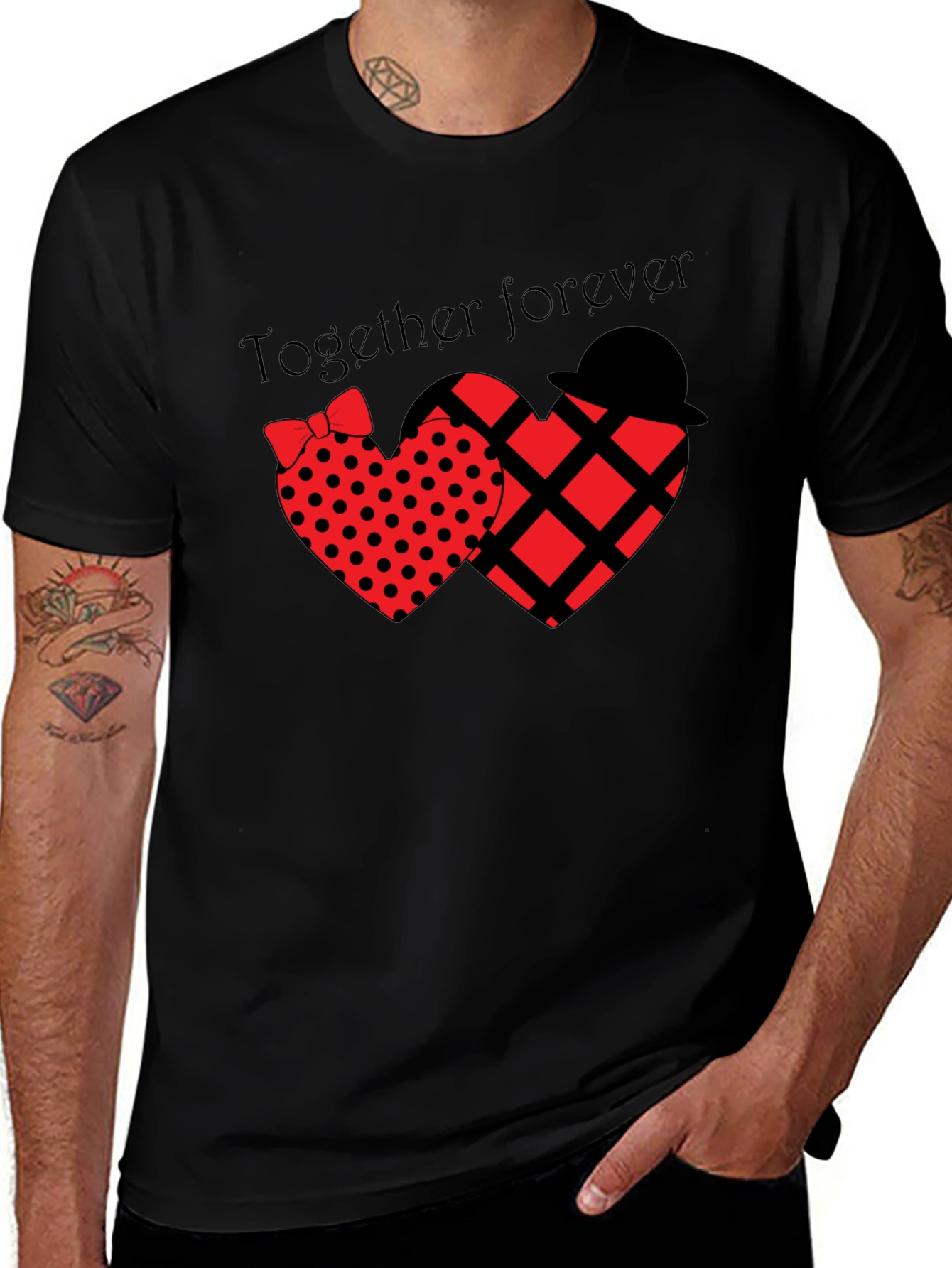 Variant 26 of Together Forever Heart Graphic Tee - Stylish Casual Wear