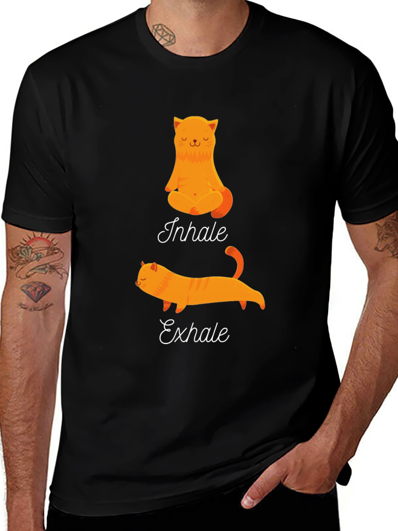 Variant 12 of Yoga Cat Inhale Exhale Graphic Tee