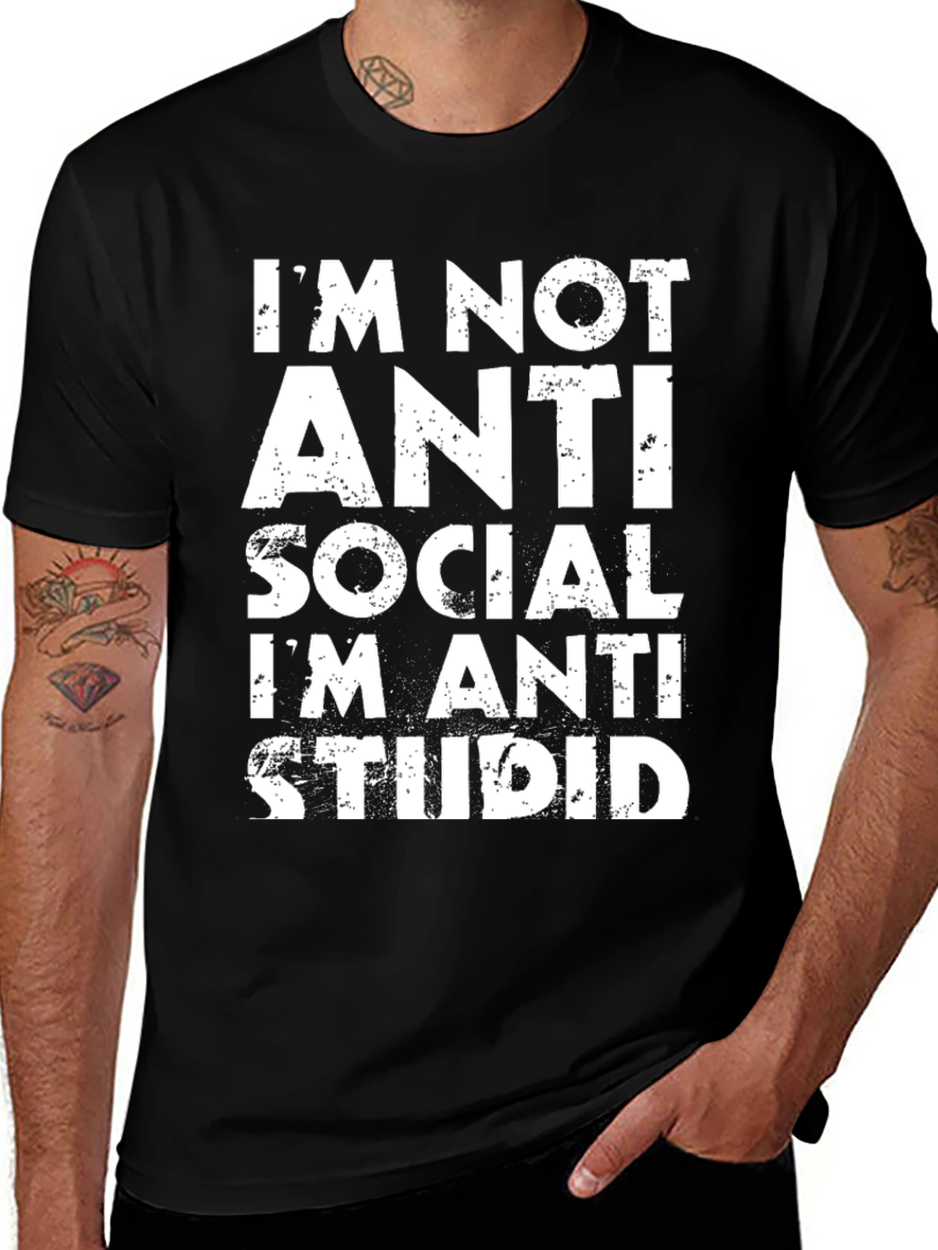 Variant 9 of Anti-Stupid Graphic Tee - Bold Humor T-Shirt
