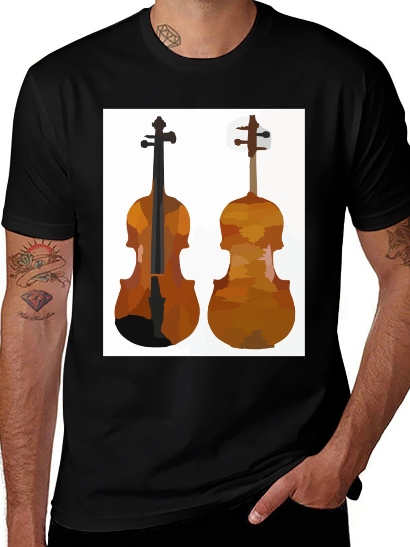 Variant 29 of Violin Graphic Tee - Musician's Style