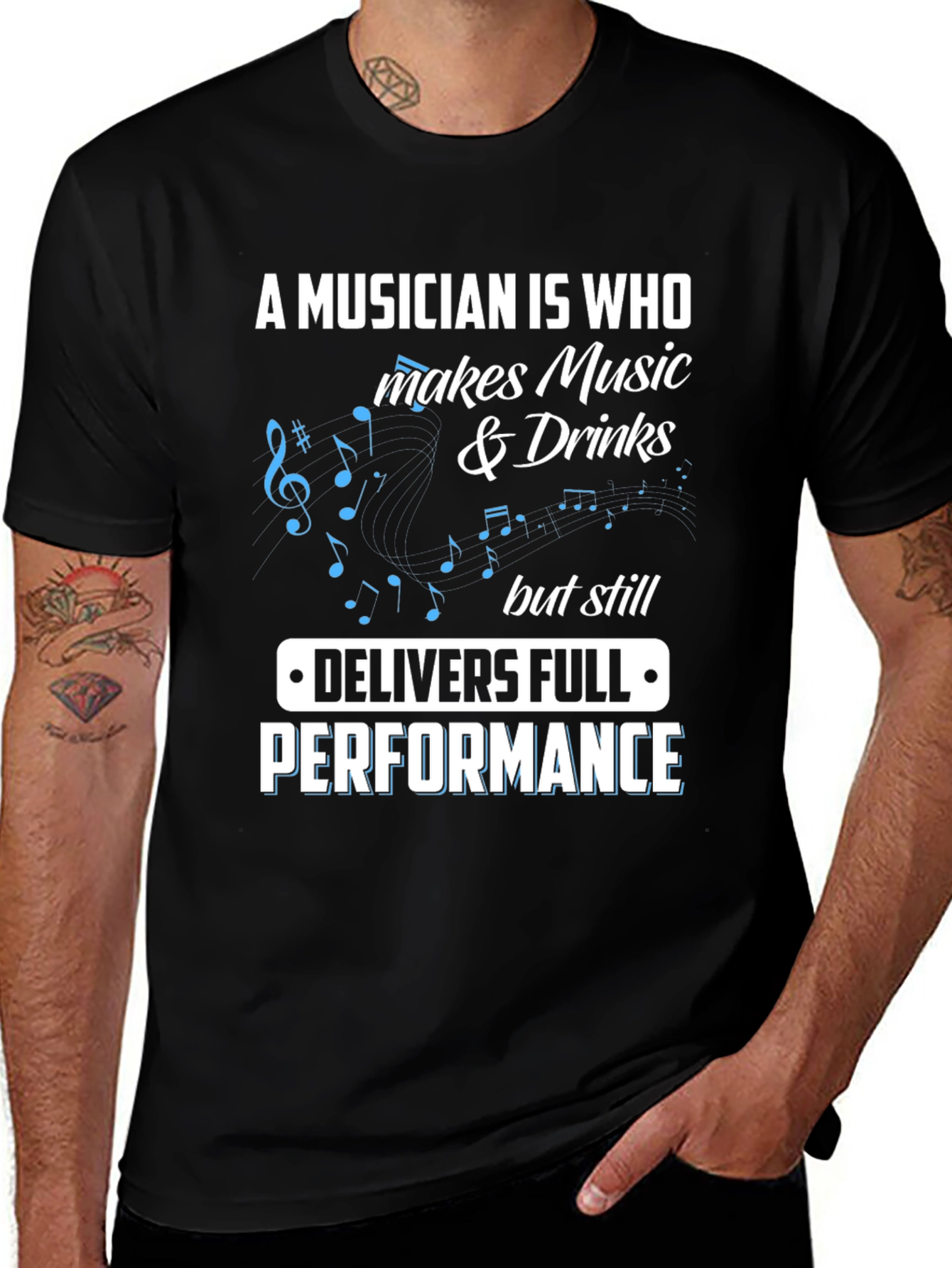 Black Musician Definition Graphic Tee - Music & Drinks Shirt main image