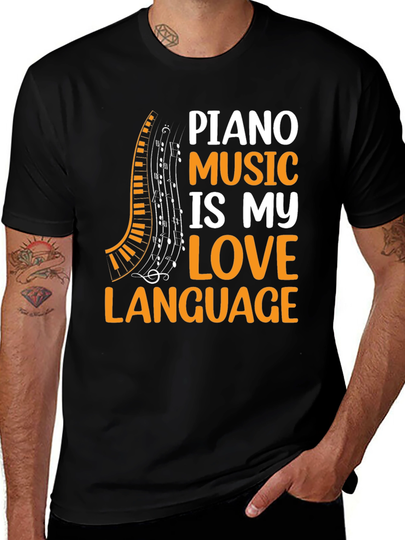 Variant 22 of Piano Music Lover's Black T-Shirt