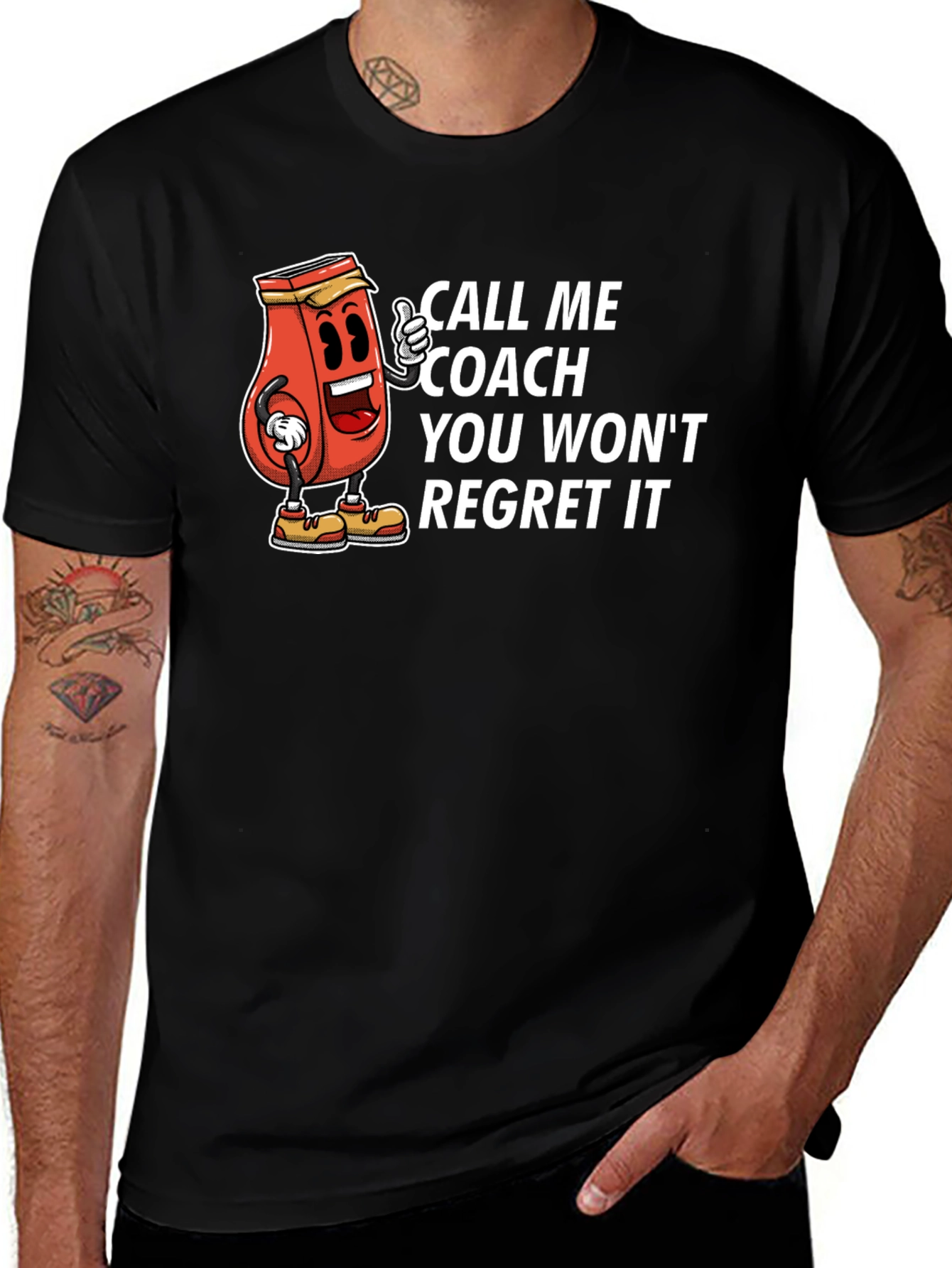 Variant 29 of Call Me Coach T-Shirt - Humorous Cartoon Design