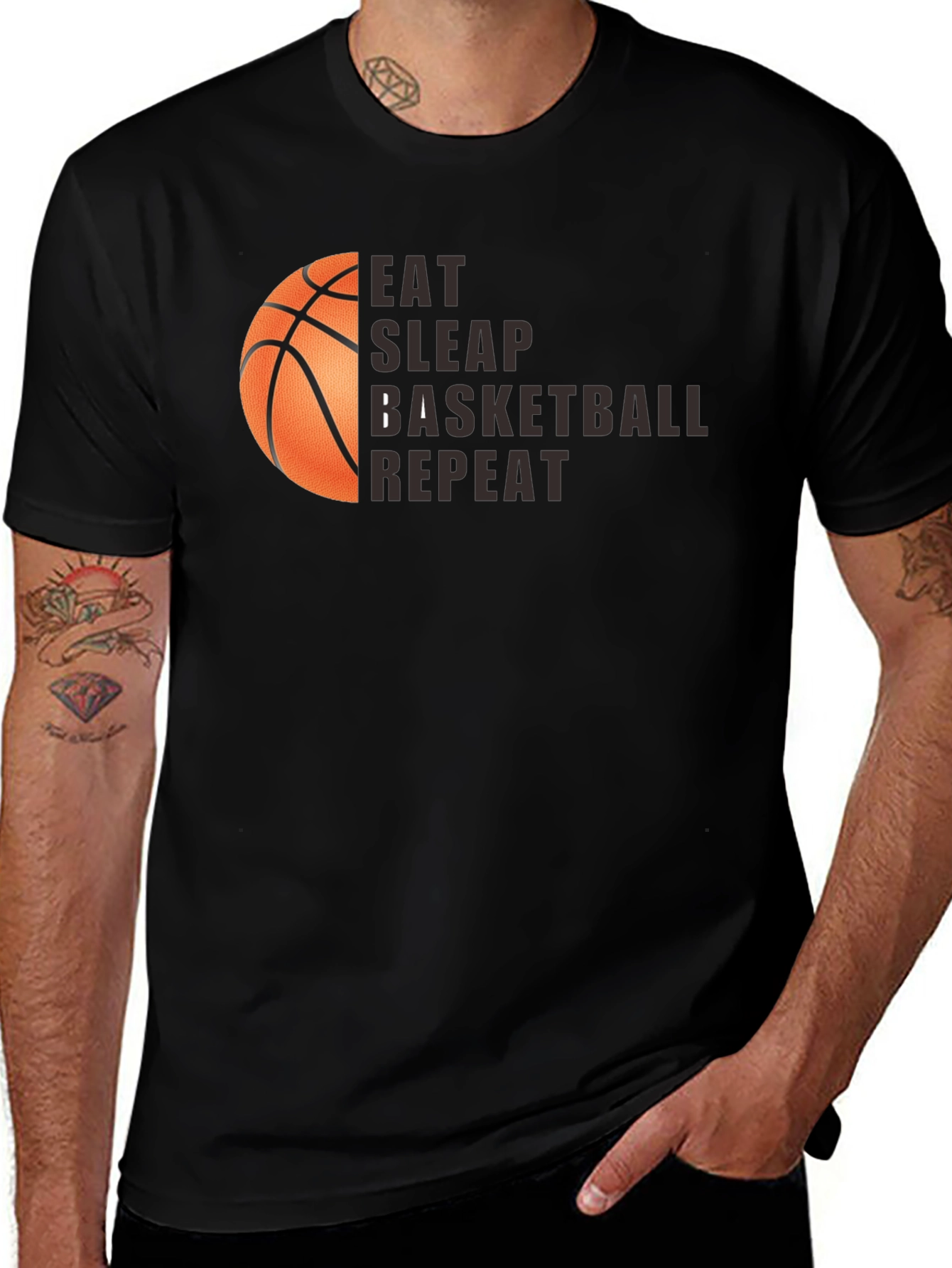 Eat Sleep Basketball Repeat Graphic Tee
