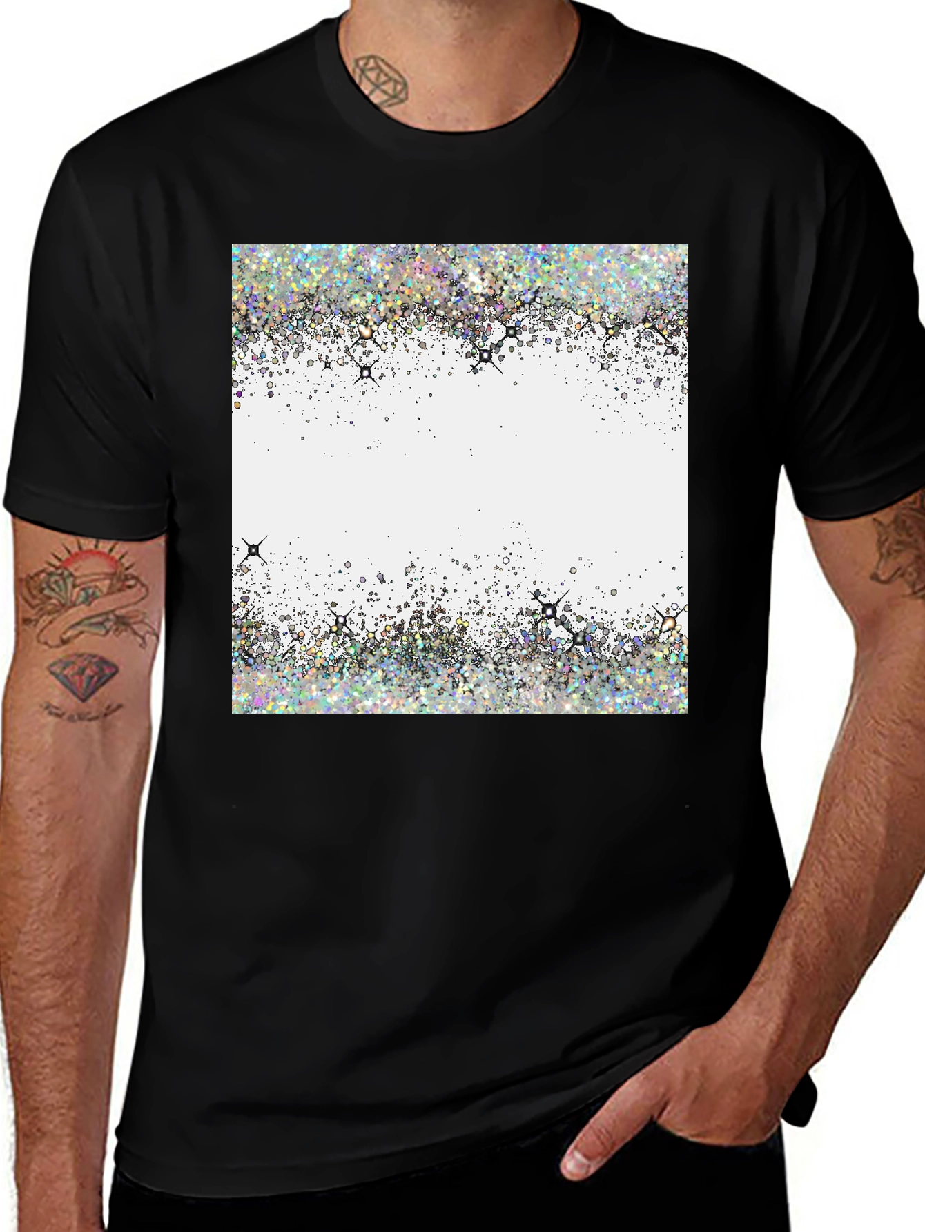 Variant 12 of Glitter Burst Graphic Tee - Stylish Casual Wear