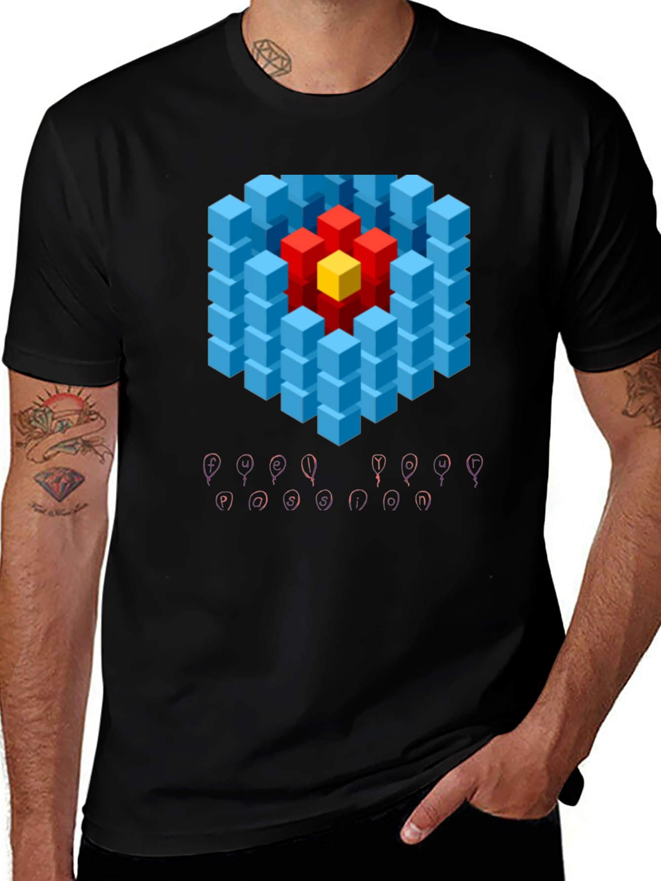 Variant 28 of Geometric Illusion Graphic Tee - Modern Art T-Shirt