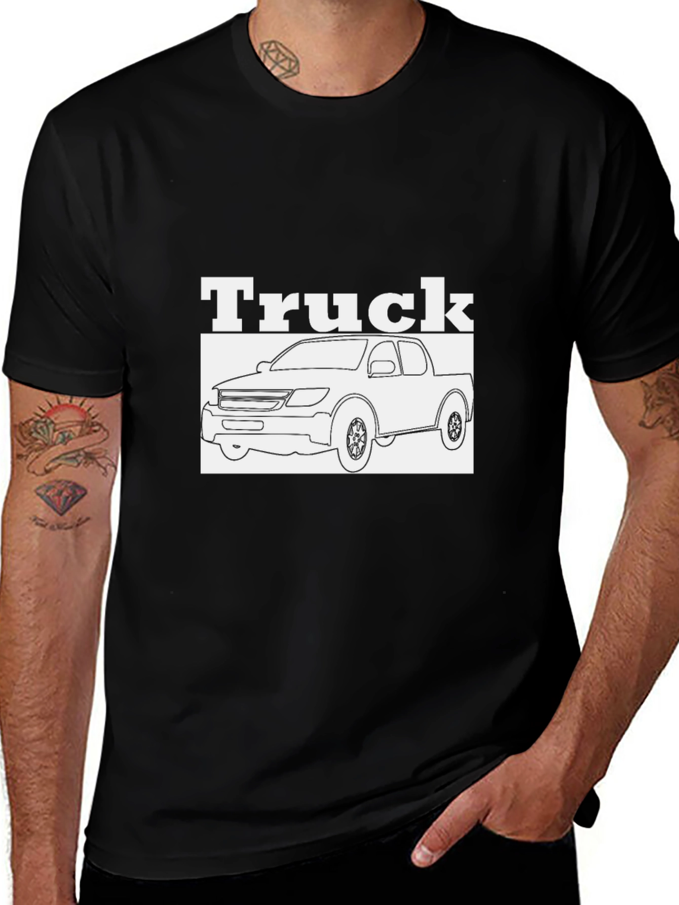 Variant 15 of Truck Graphic Black T-Shirt