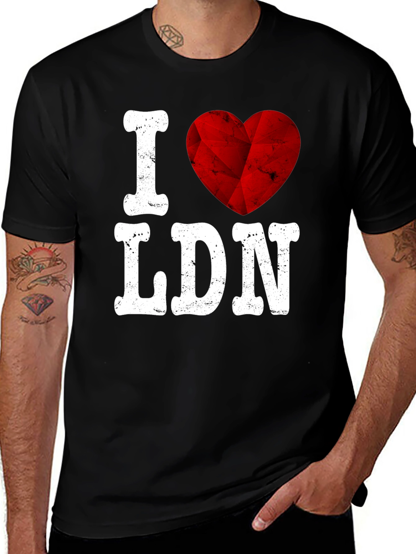 Variant 14 of I Love LDN Graphic Tee - Trendy Black T-Shirt