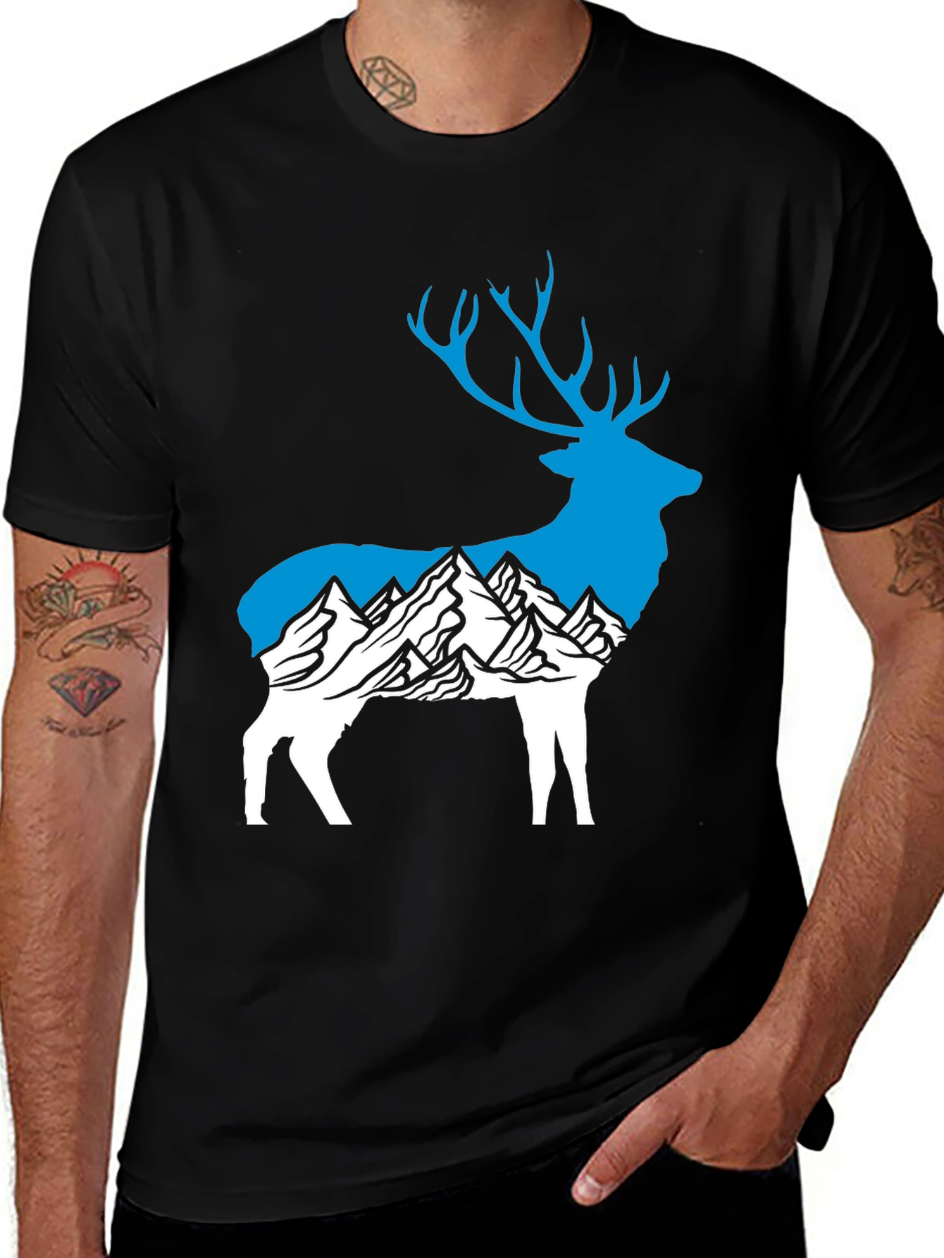 Variant 18 of Deer Mountain Graphic T-Shirt - Black
