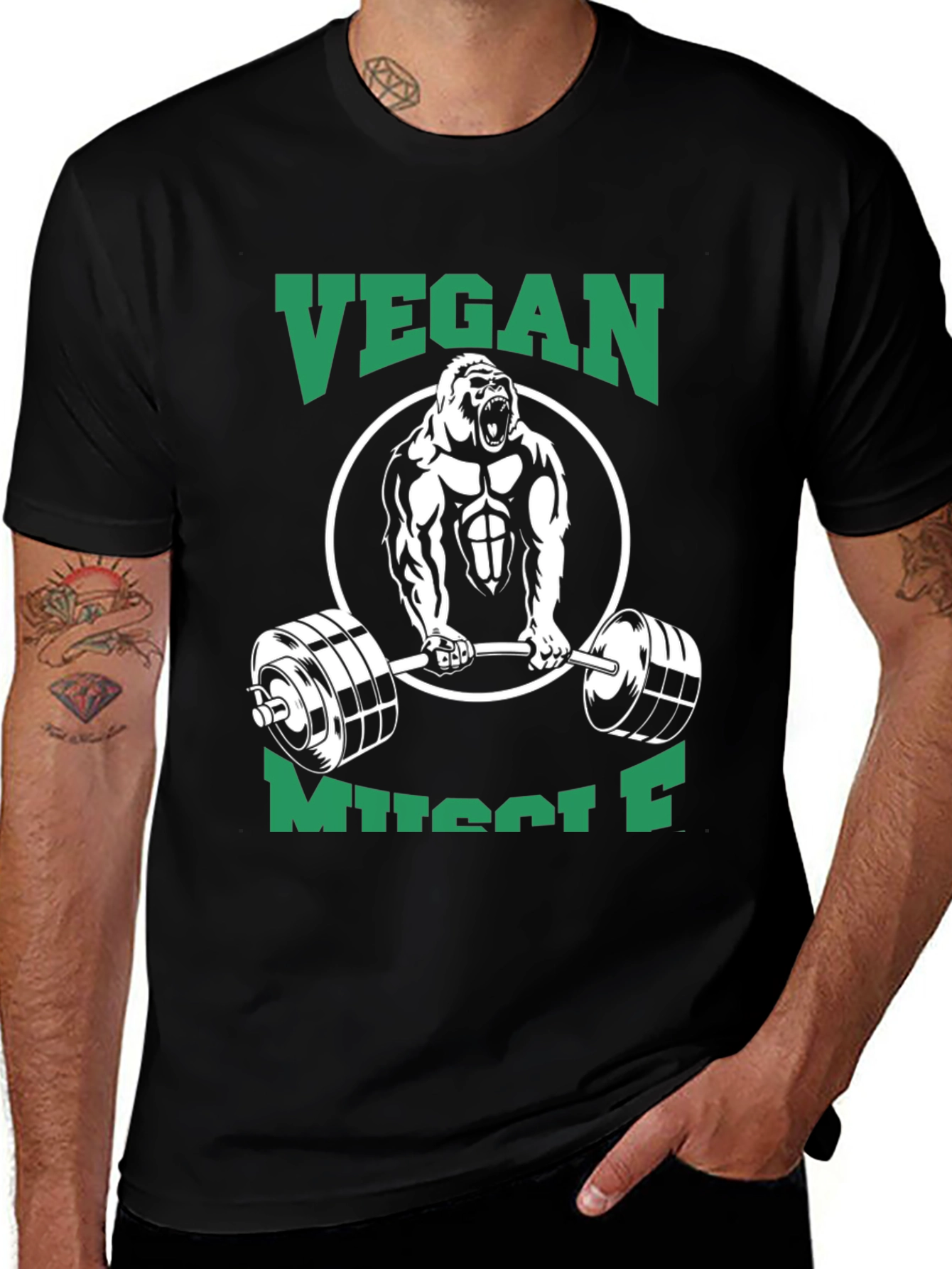 Variant 16 of Vegan Muscle Gorilla Gym T-Shirt