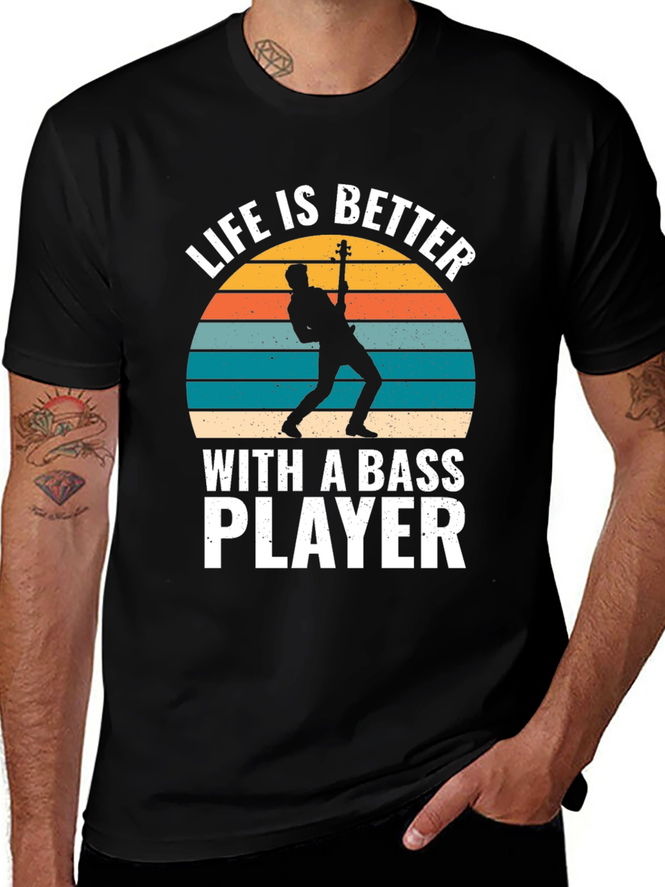 Variant 9 of Bass Player T-Shirt: Life is Better with Bass