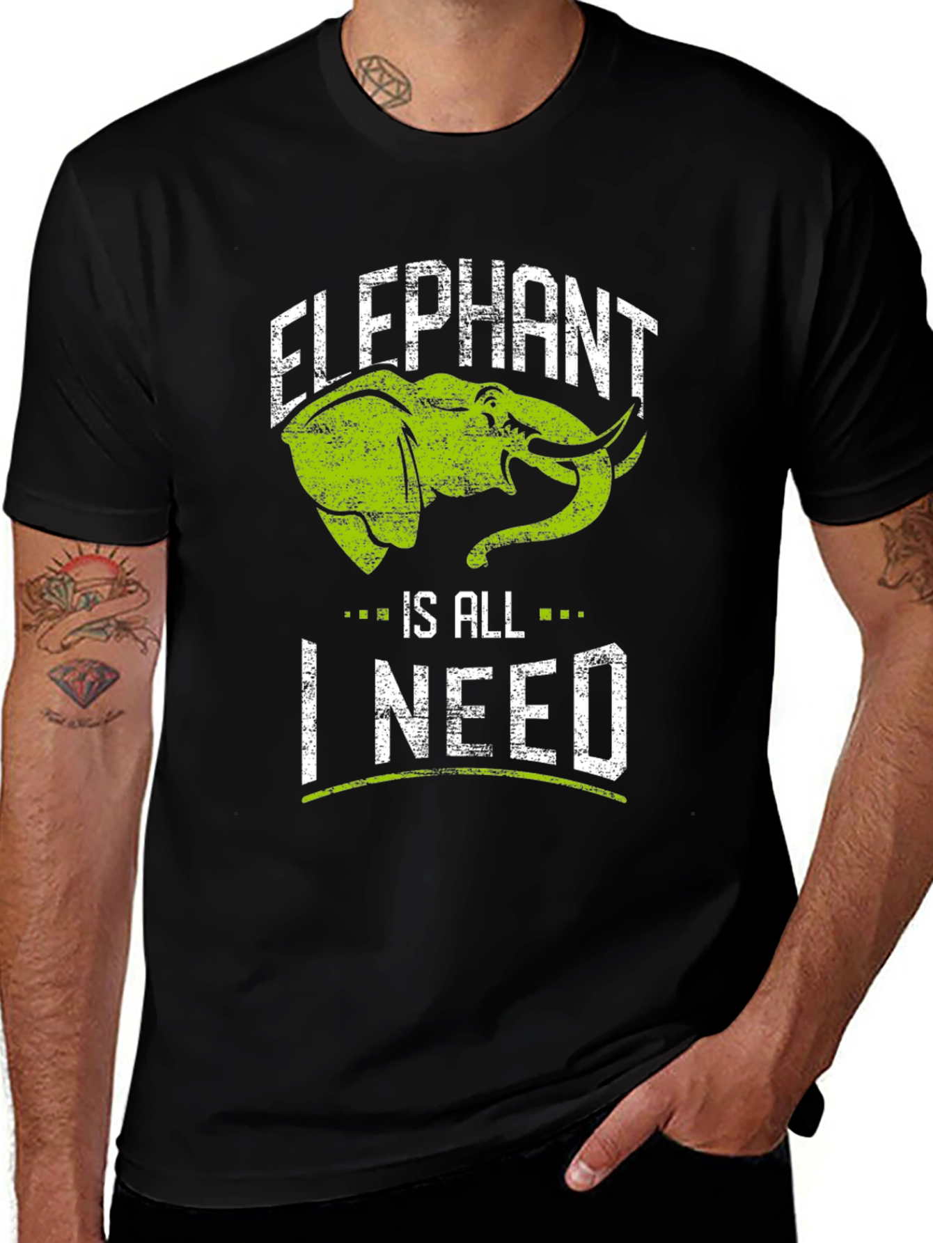 Variant 23 of Elephant Is All I Need Black T-Shirt