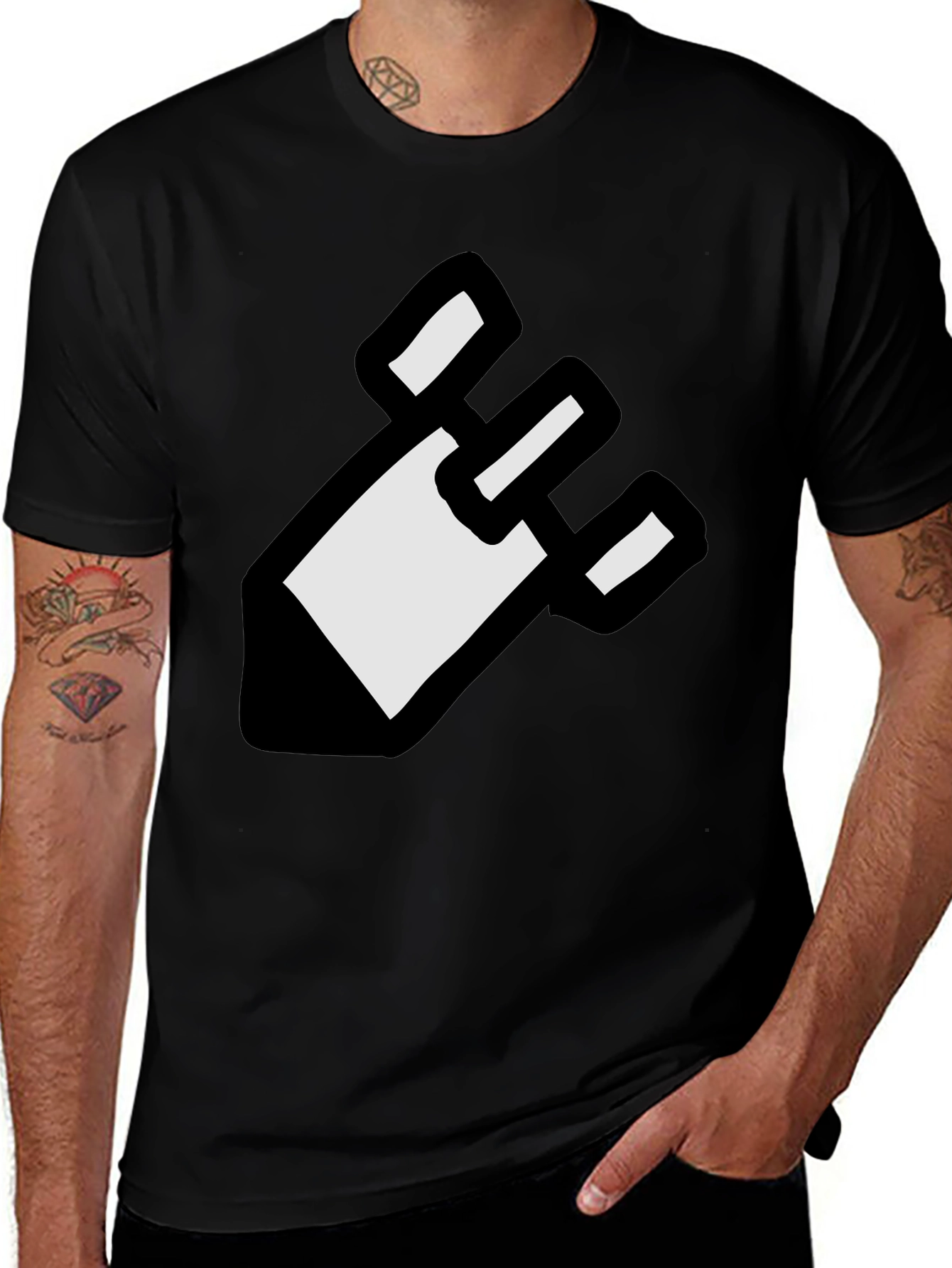 Variant 20 of Abstract Graphic Print Black T-Shirt