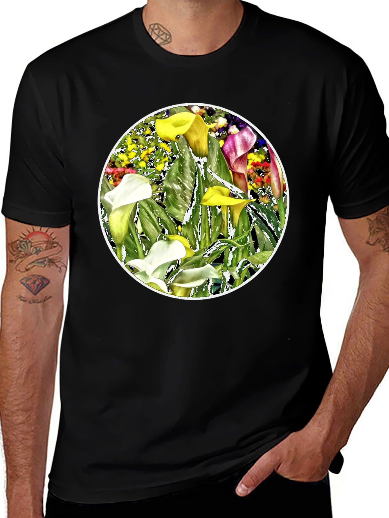 Variant 27 of Floral T-Shirt: Vibrant Calla Lily Design