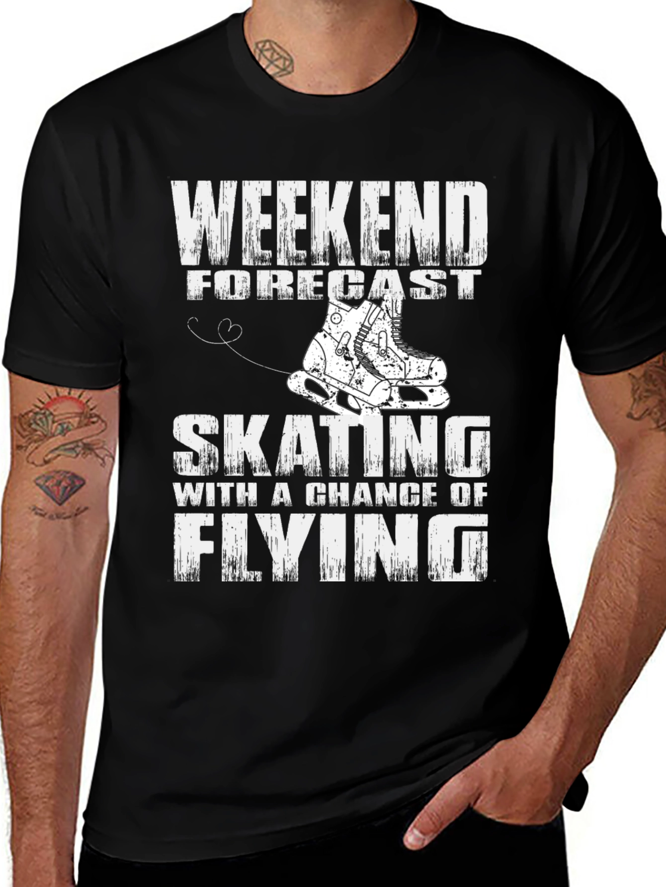 Variant 26 of Weekend Forecast Skating T-Shirt - Funny Skater Tee