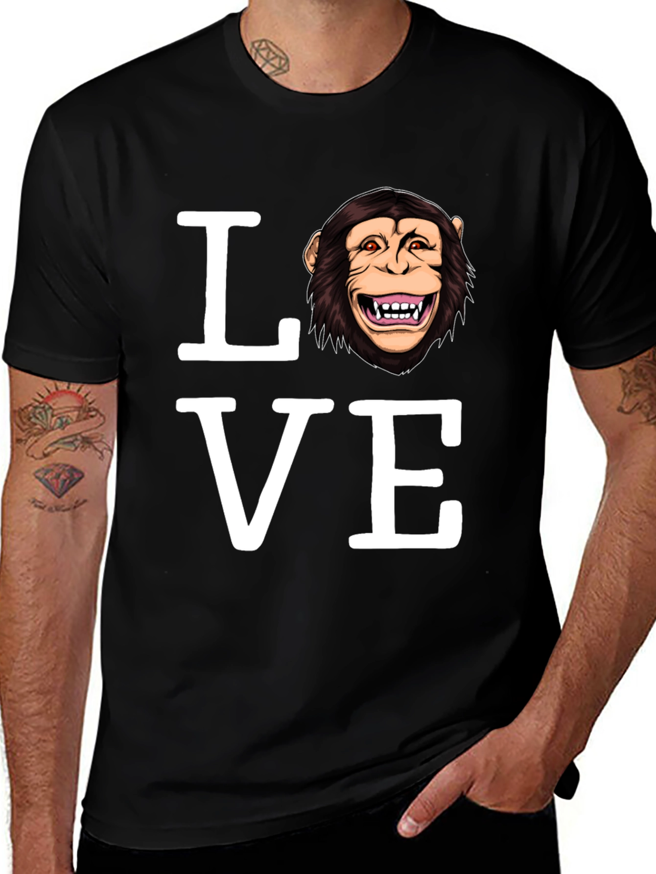 Variant 13 of Love Monkey Graphic T-Shirt - Fun & Unique Tee