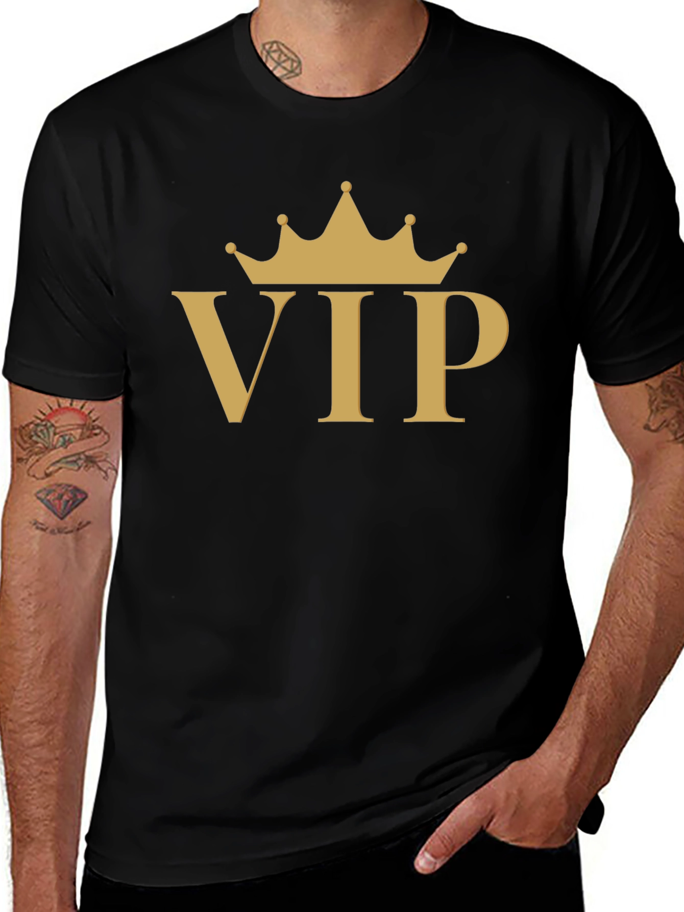 Variant 21 of VIP Crown Graphic T-Shirt - Black