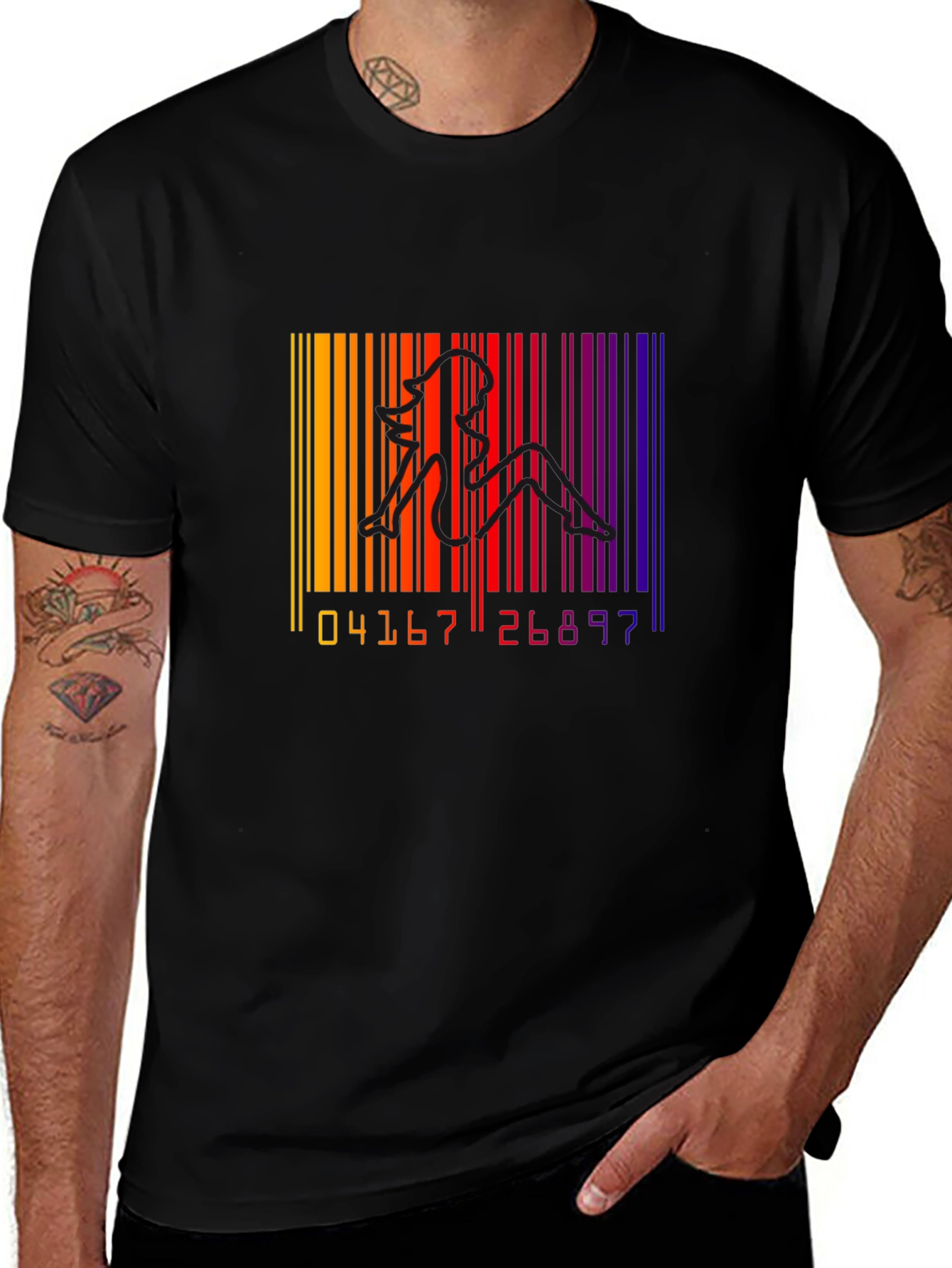 Barcode Silhouette Graphic Tee - Unisex