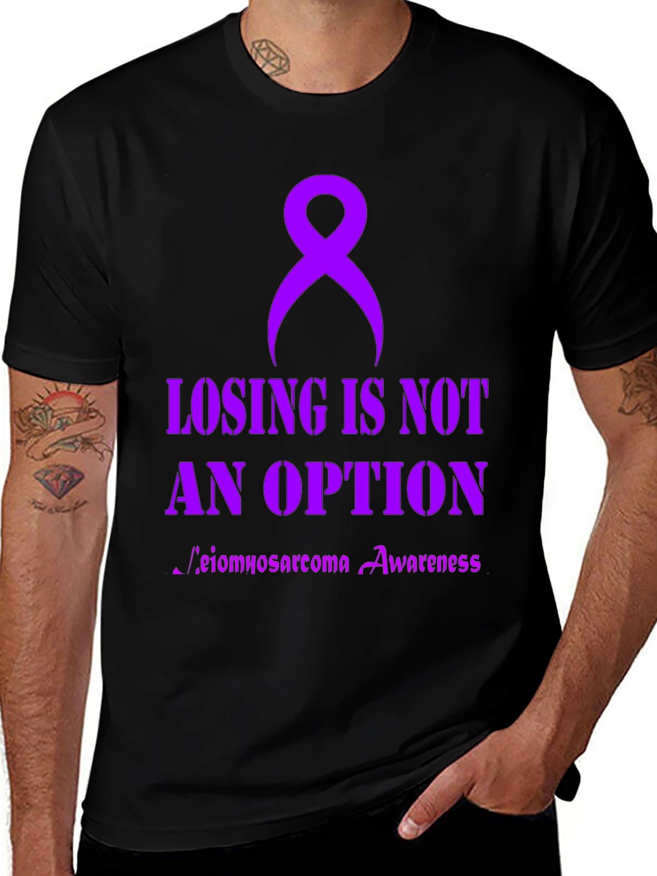 Variant 2 of Leimyosarcoma Awareness Ribbon T-Shirt