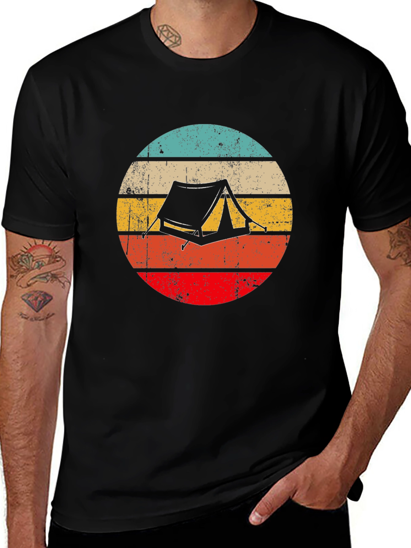Variant 8 of Retro Camping Tent Graphic T-Shirt - Outdoor Adventure Tee