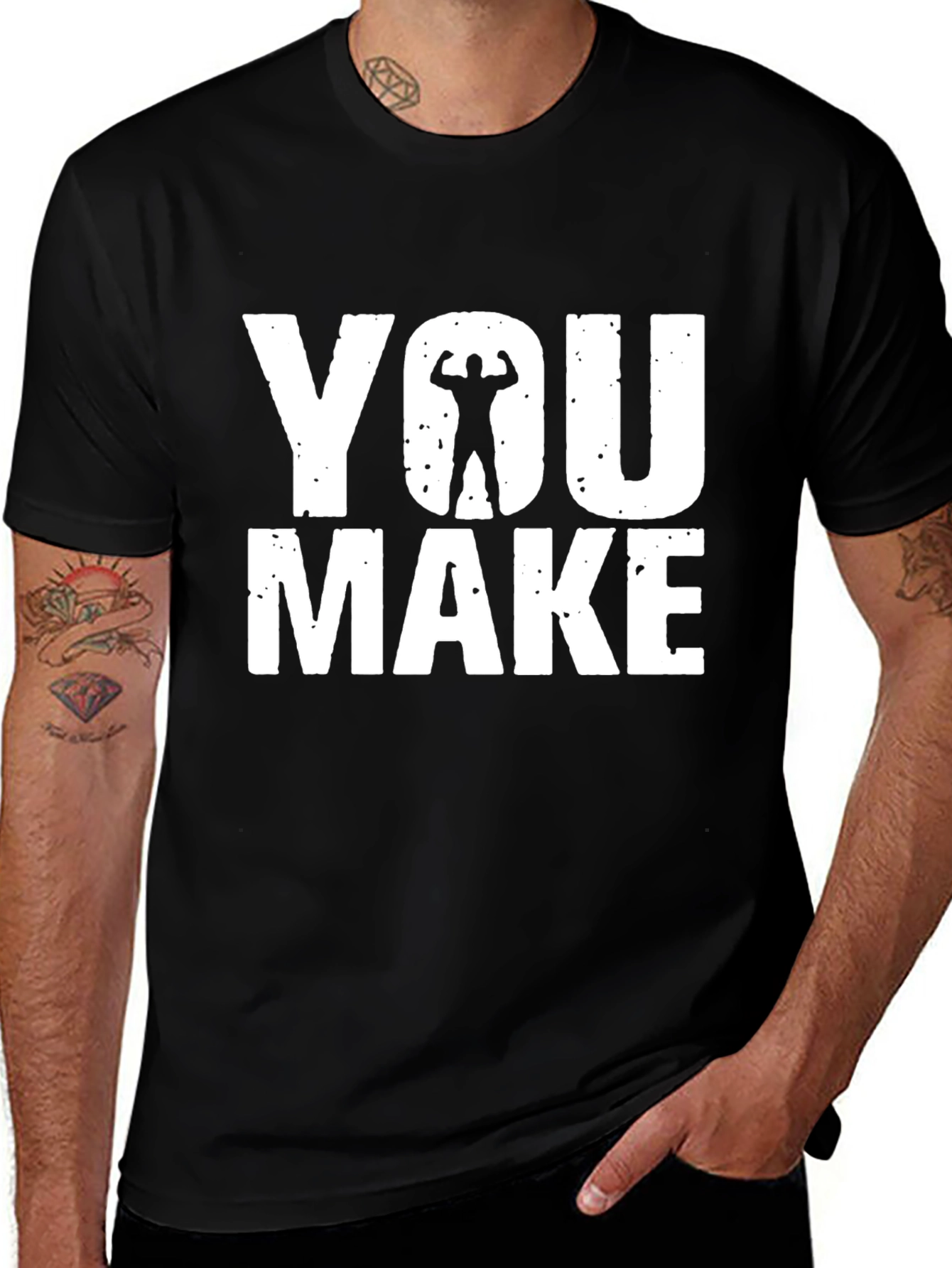Variant 19 of "You Make" Graphic Print Crew Neck T-Shirt