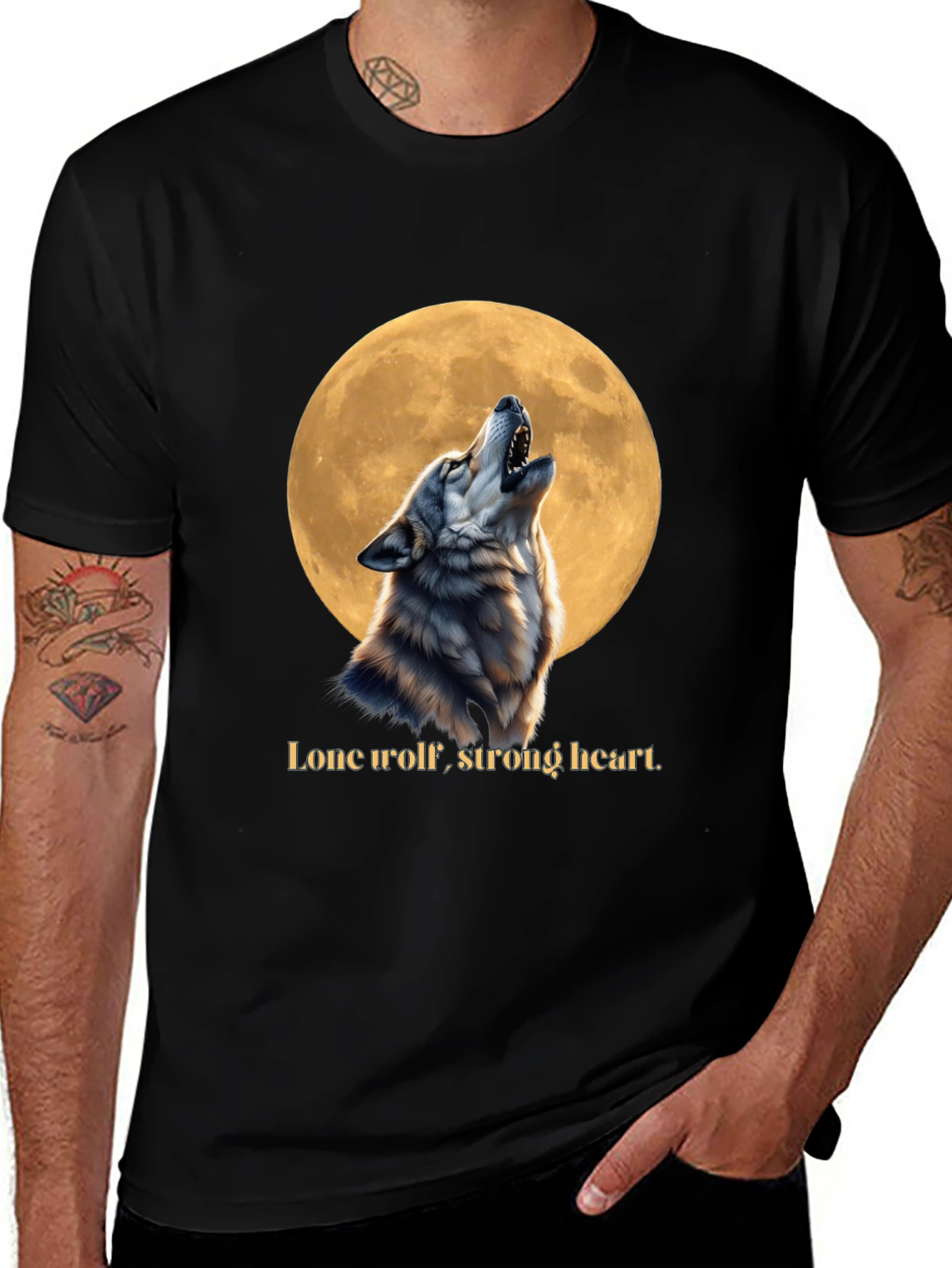 Variant 3 of Lone Wolf Strong Heart T-Shirt
