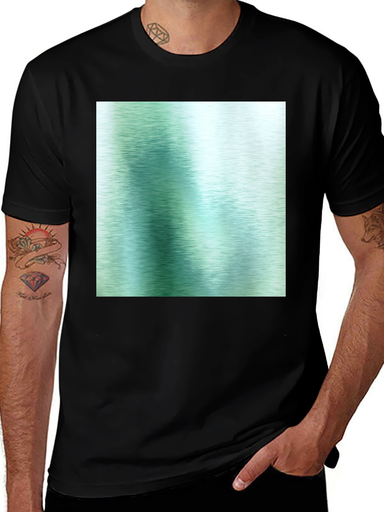 Modern Abstract Graphic T-Shirt - Black