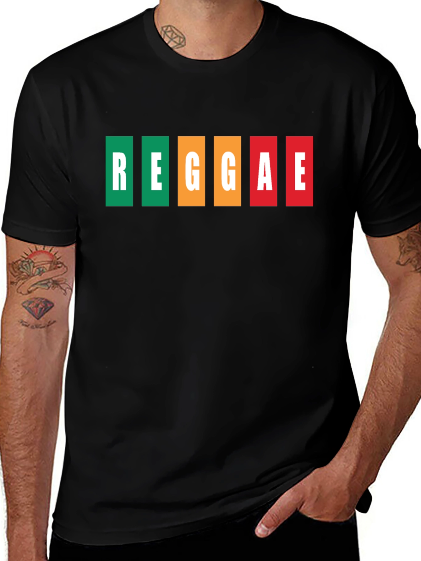 Variant 4 of Reggae Music T-Shirt - Black