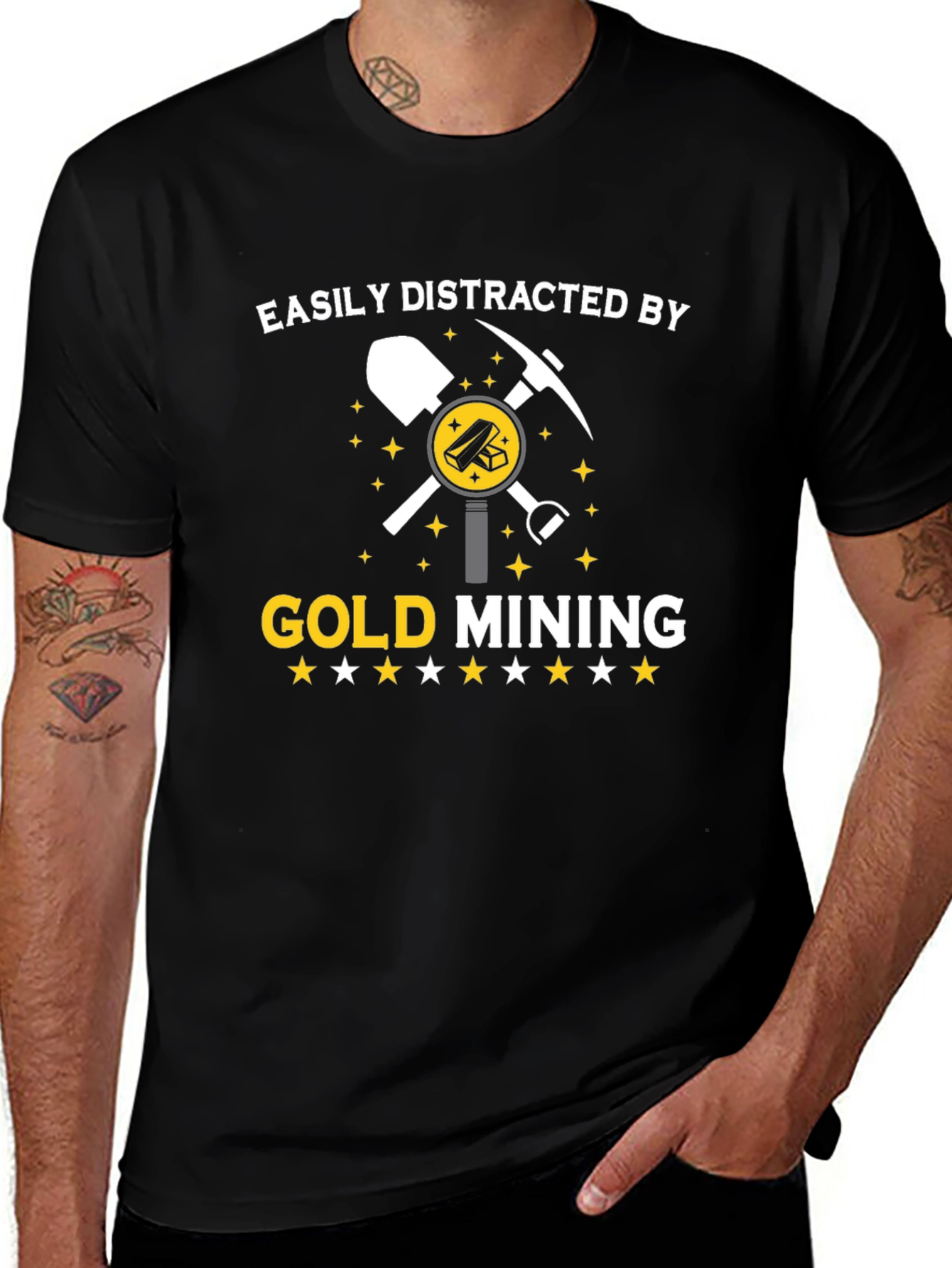Variant 13 of Gold Mining T-Shirt - Easily Distracted Funny Tee