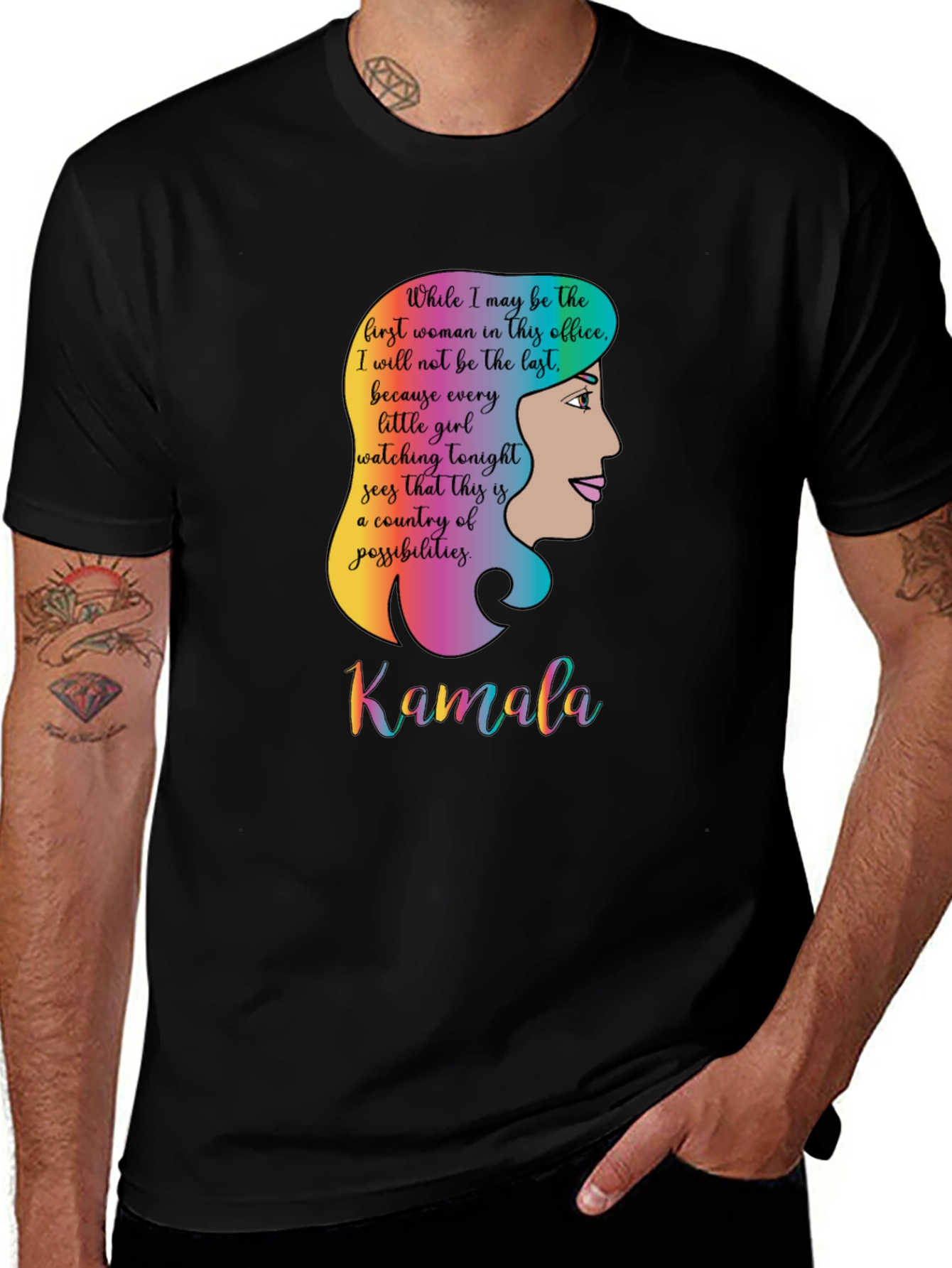 Kamala Rainbow Graphic Tee - Inspirational Women